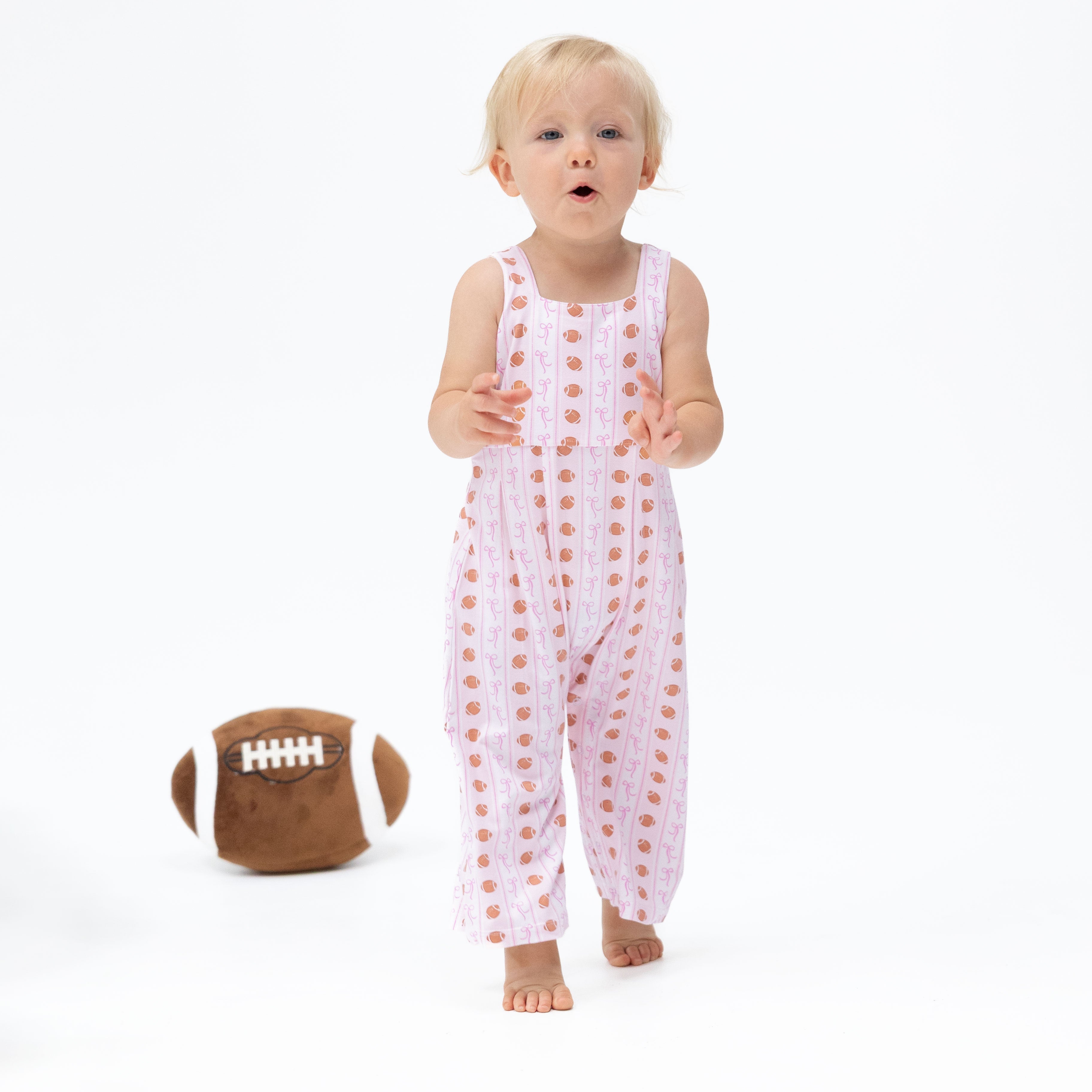 Football Bow Stripe - Wide Leg Jumpsuit