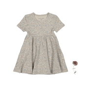 The Printed Short Sleeve Dress - Elise Ribbed