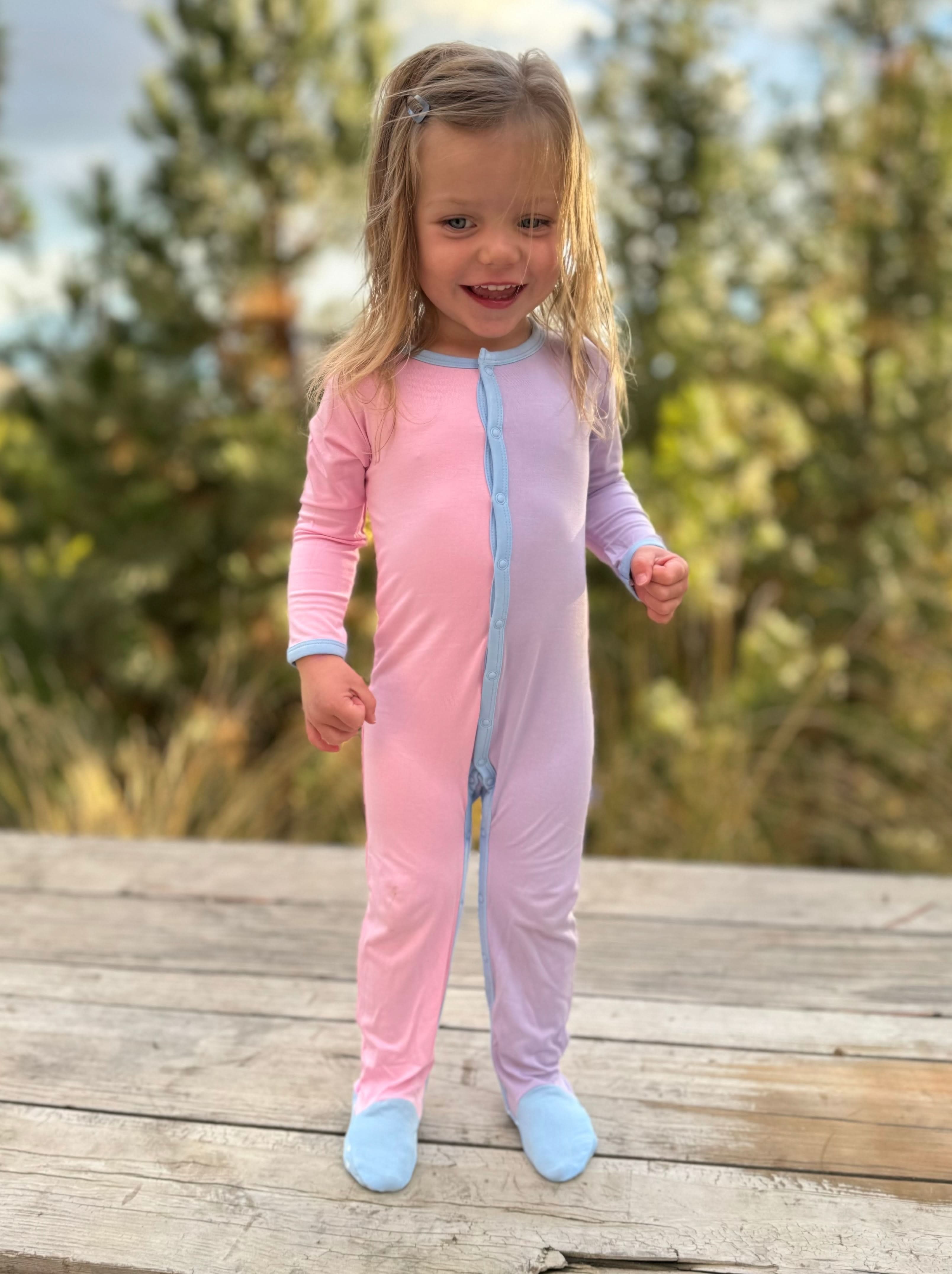 Petal / Lilac / Sky Colorblock | Snap Footie