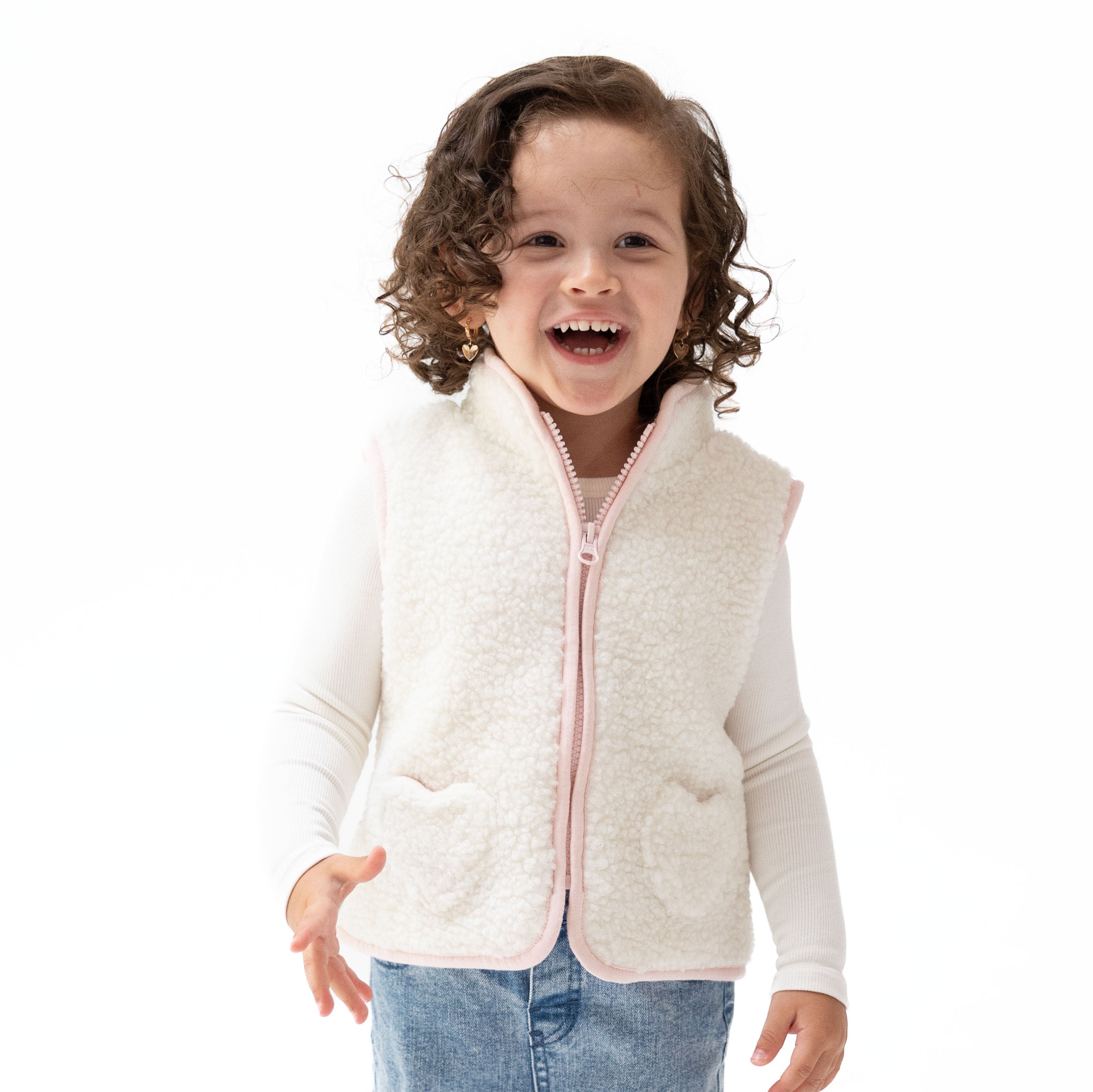 Sherpa - Zip Vest with Heart Pockets