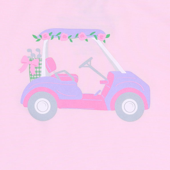Golf - Pink Golf Cart Long Sleeve Ruffle Tee