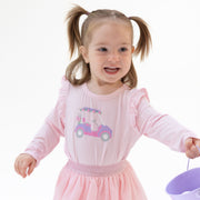 Golf - Pink Golf Cart Long Sleeve Ruffle Tee