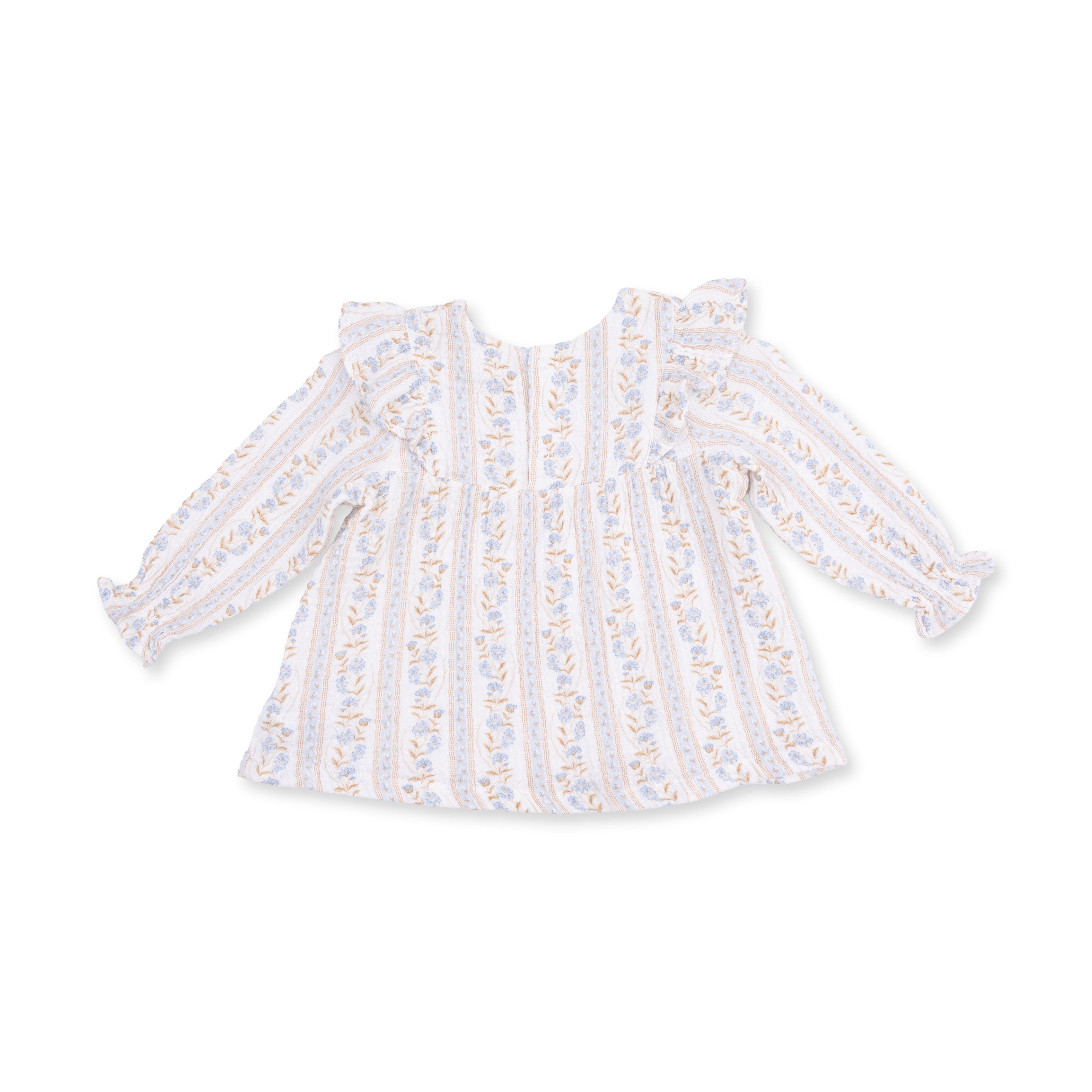 Catarina Floral - Long Sleeve Ruffle Tunic and Smocked Waist Pant