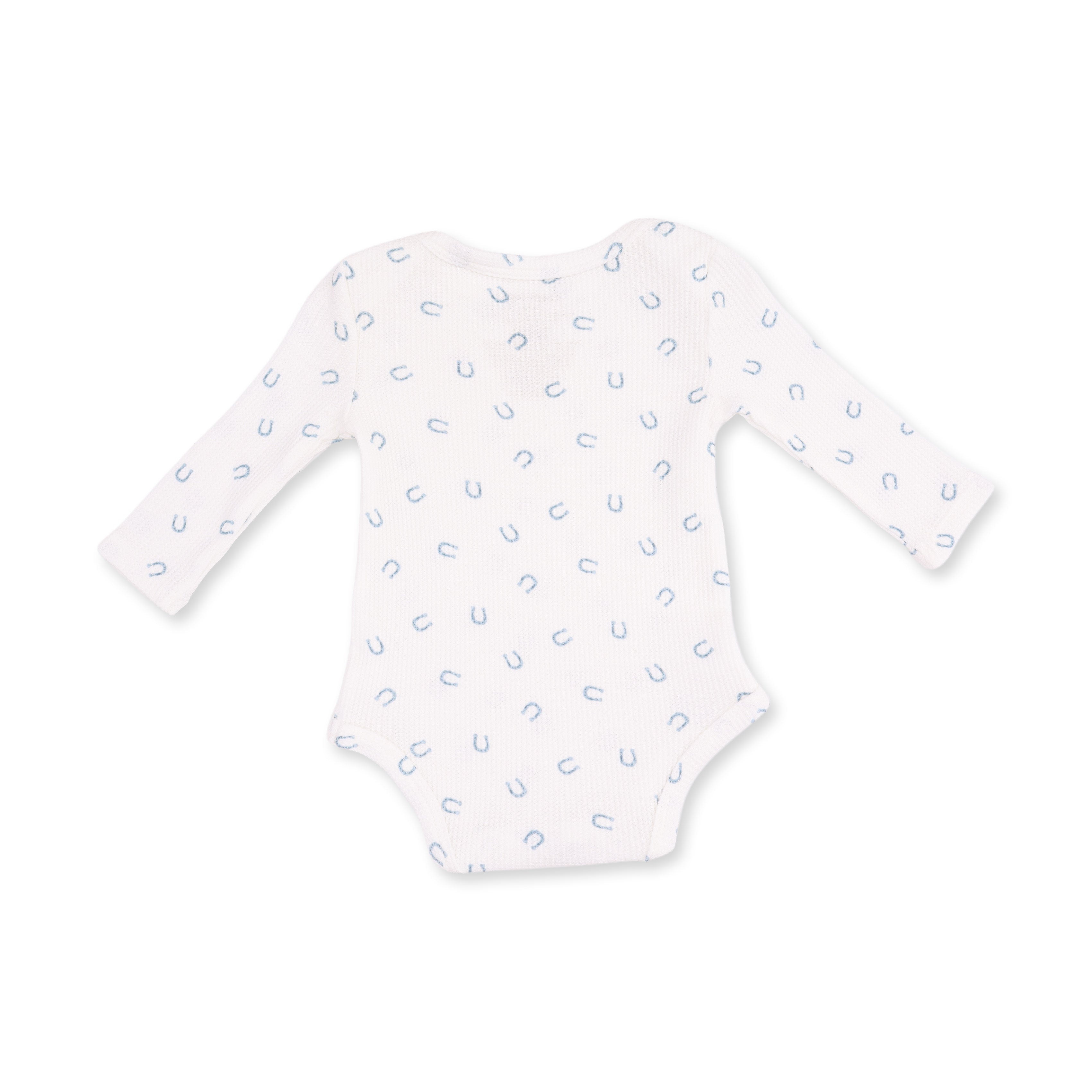 Little Horseshoes Blue - Long Sleeve Bodysuit