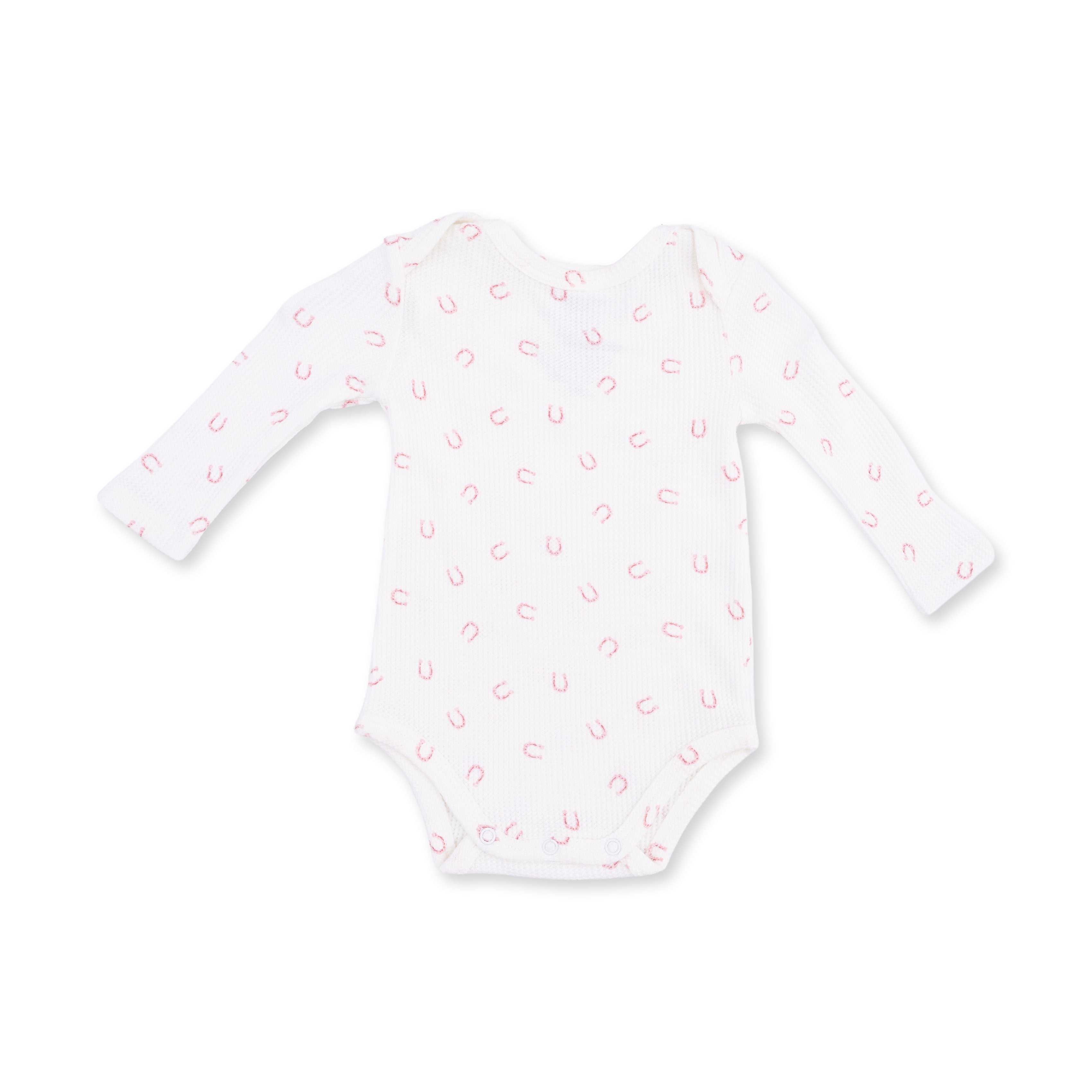 Little Horseshoes Pink - Long Sleeve Bodysuit