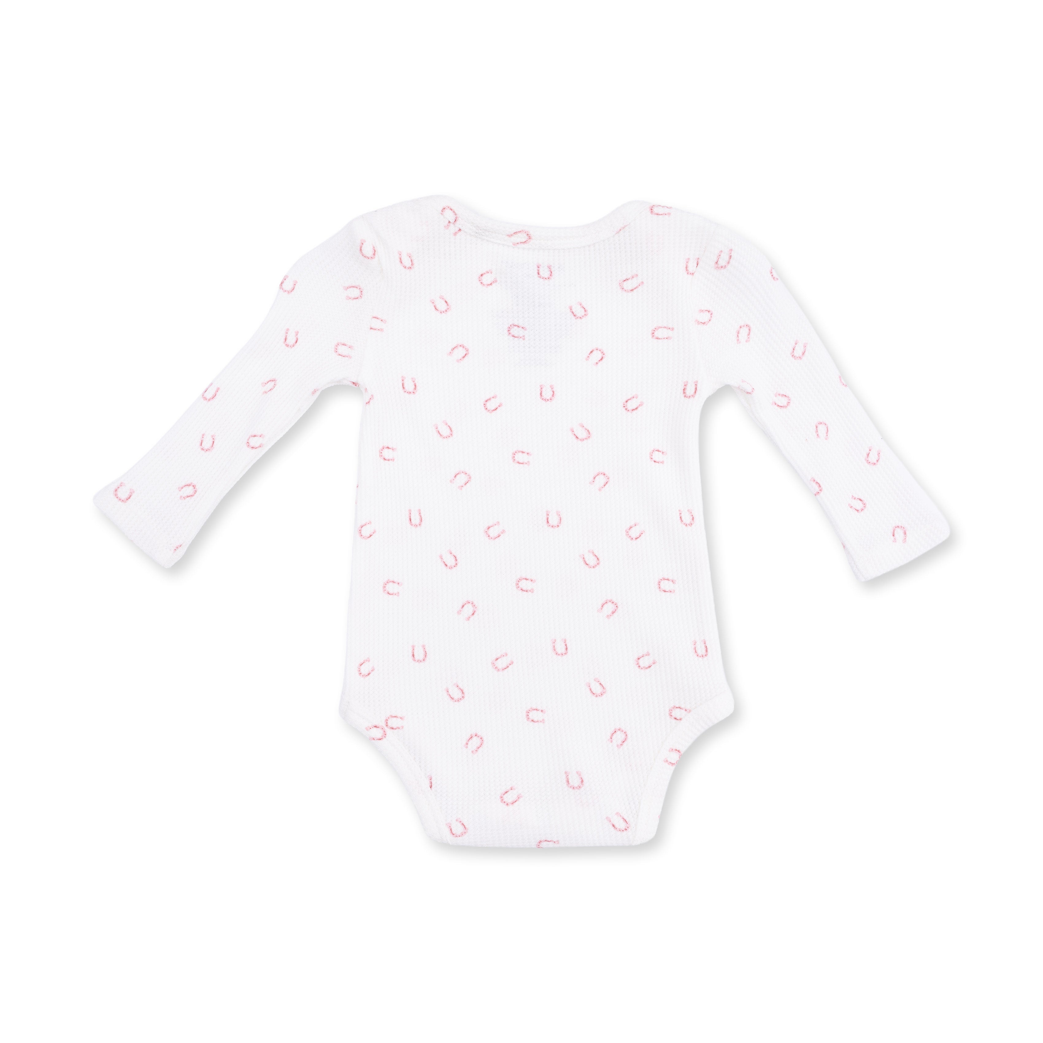 Little Horseshoes Pink - Long Sleeve Bodysuit