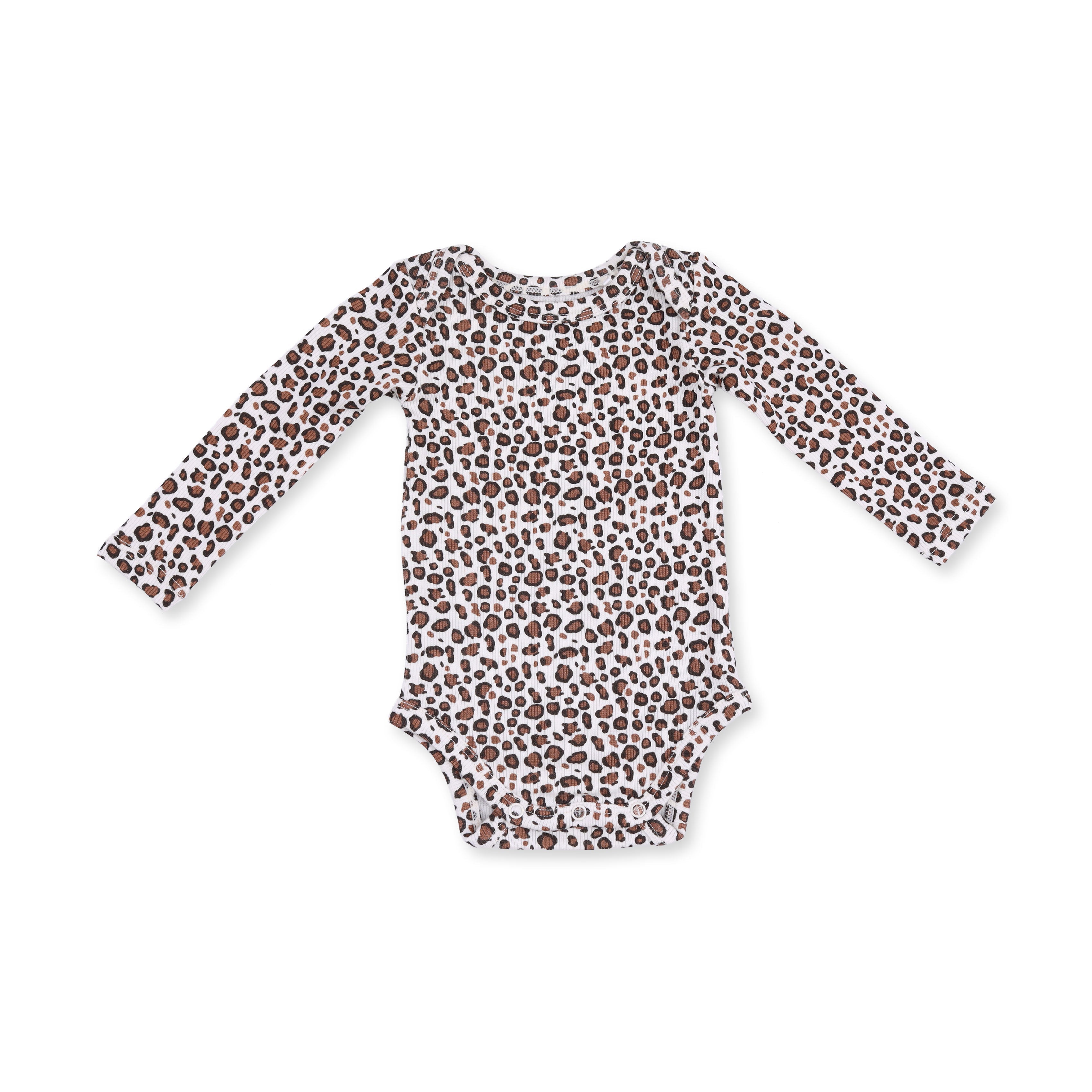 Leopard Rib - Lap Shoulder Bodysuit