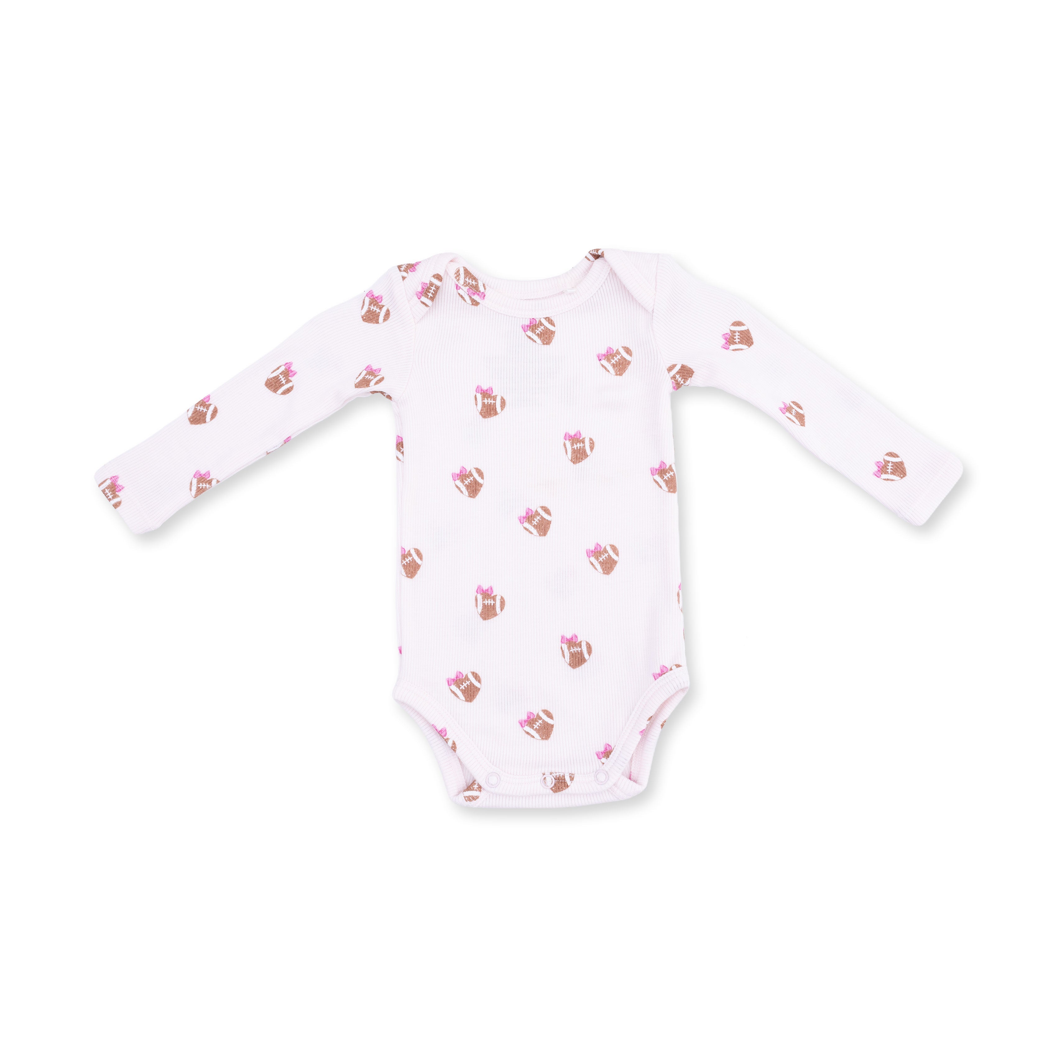 Mini Football Hearts - Long Sleeve Bodysuit