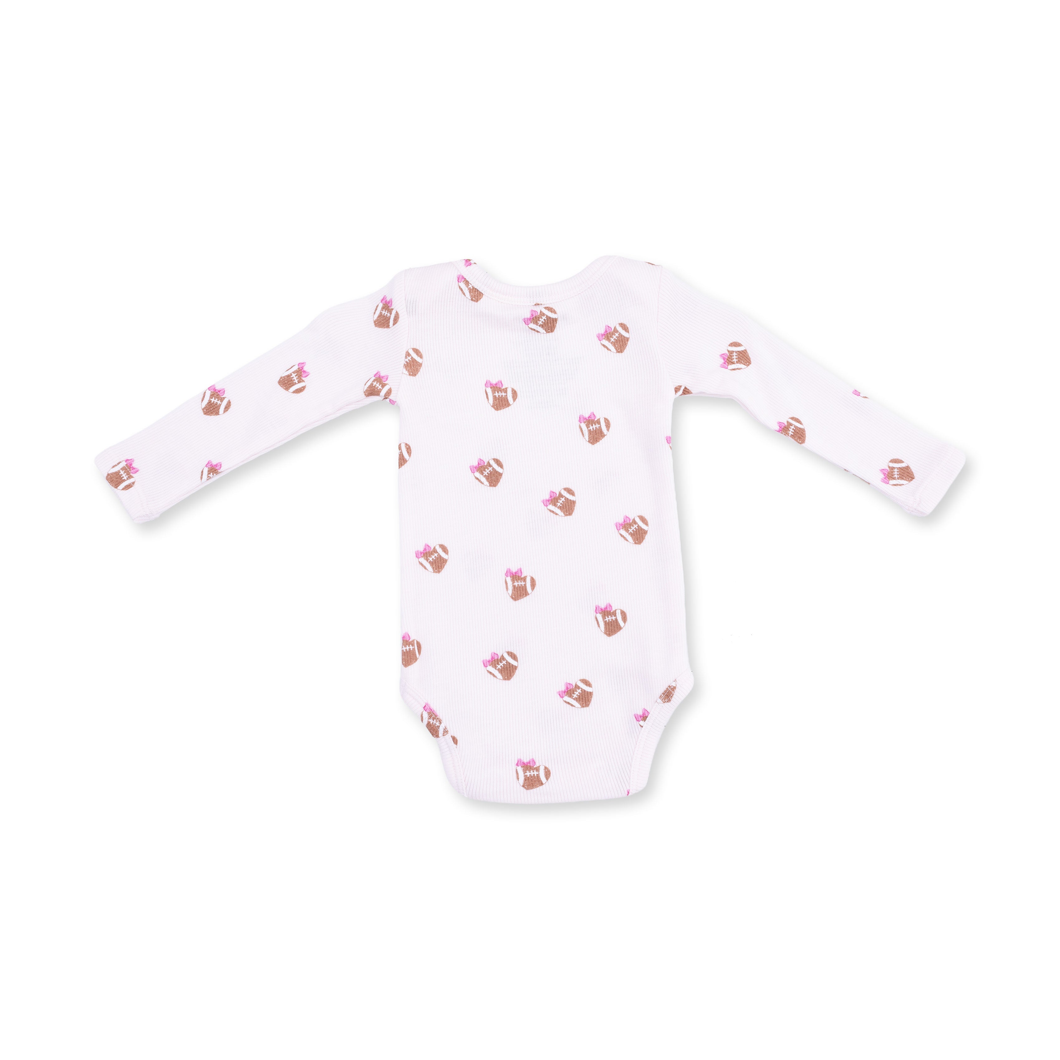 Mini Football Hearts - Long Sleeve Bodysuit