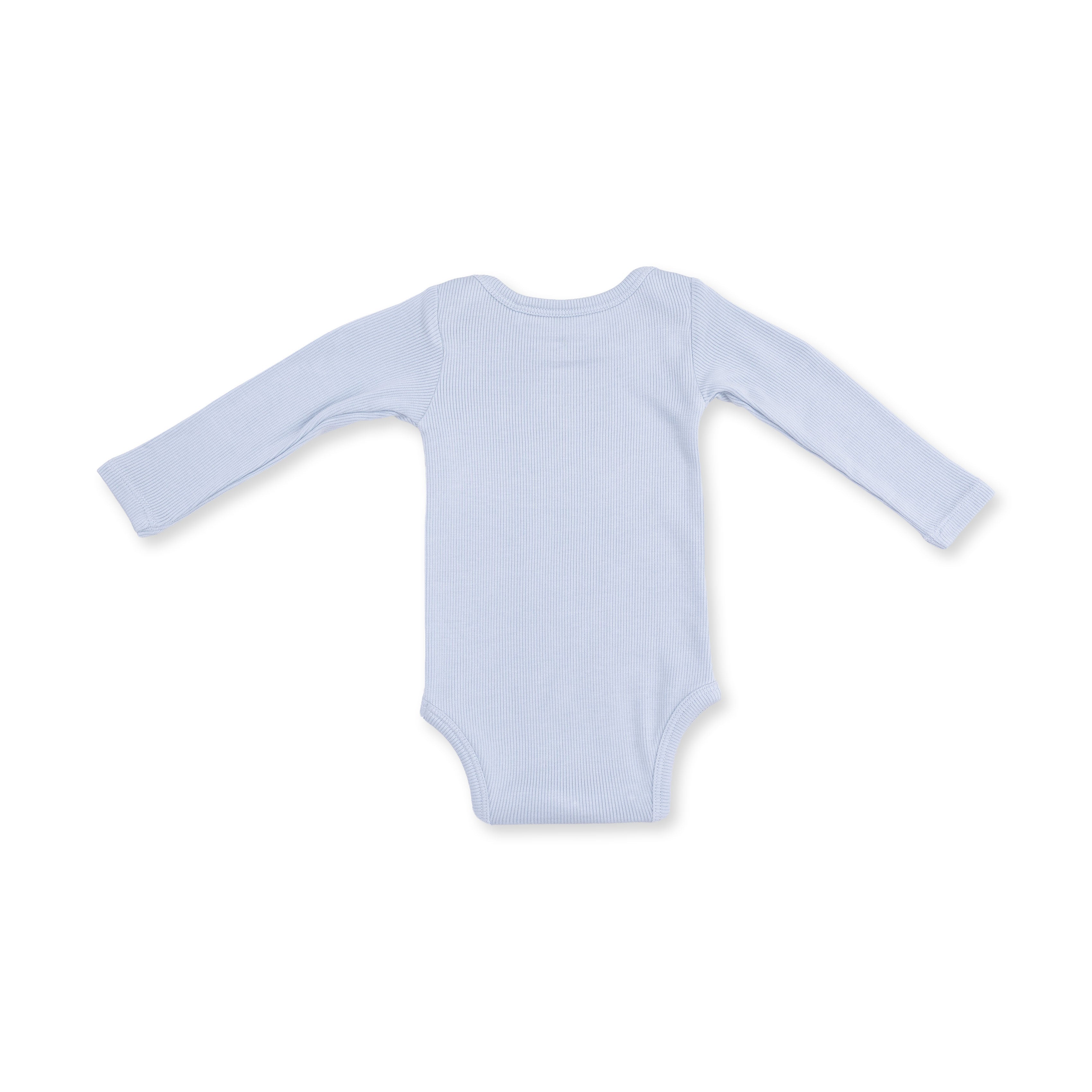 Solid Sheer Blue Rib - Long Sleeve Bodysuit