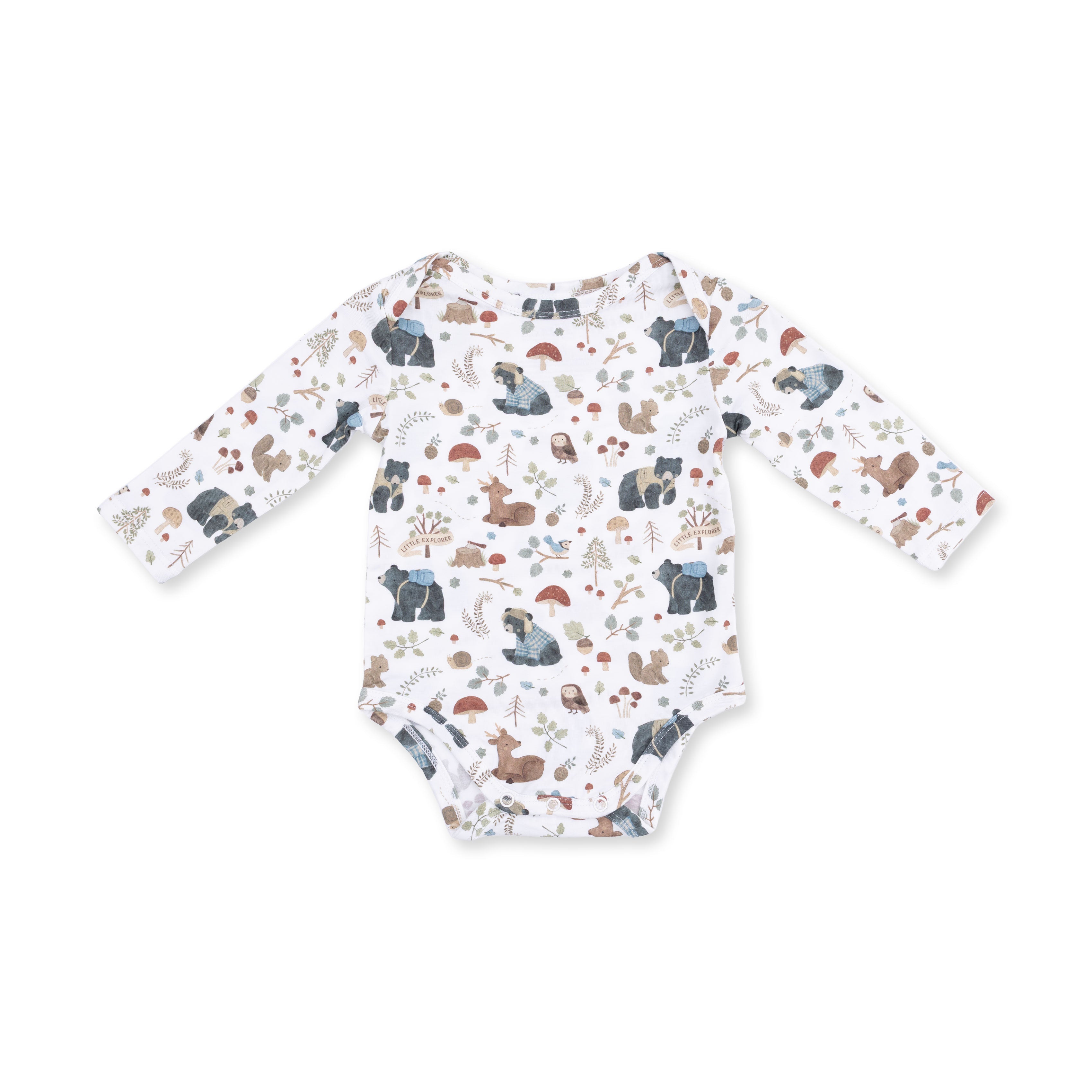Southern Woodland Animals Green - Long Sleeve Bodysuit