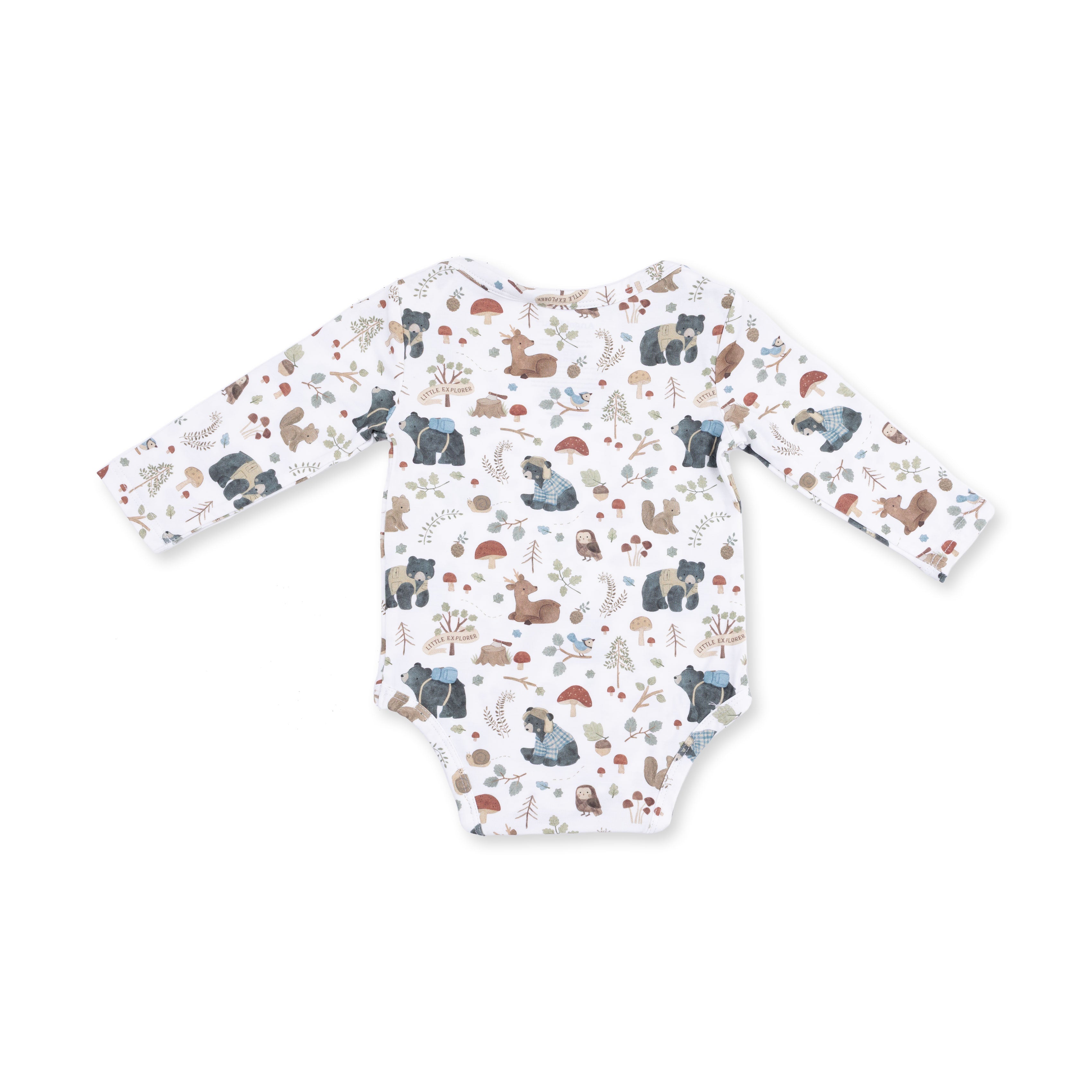 Southern Woodland Animals Green - Long Sleeve Bodysuit