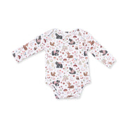 Southern Woodland Animals Pink - Long Sleeve Bodysuit