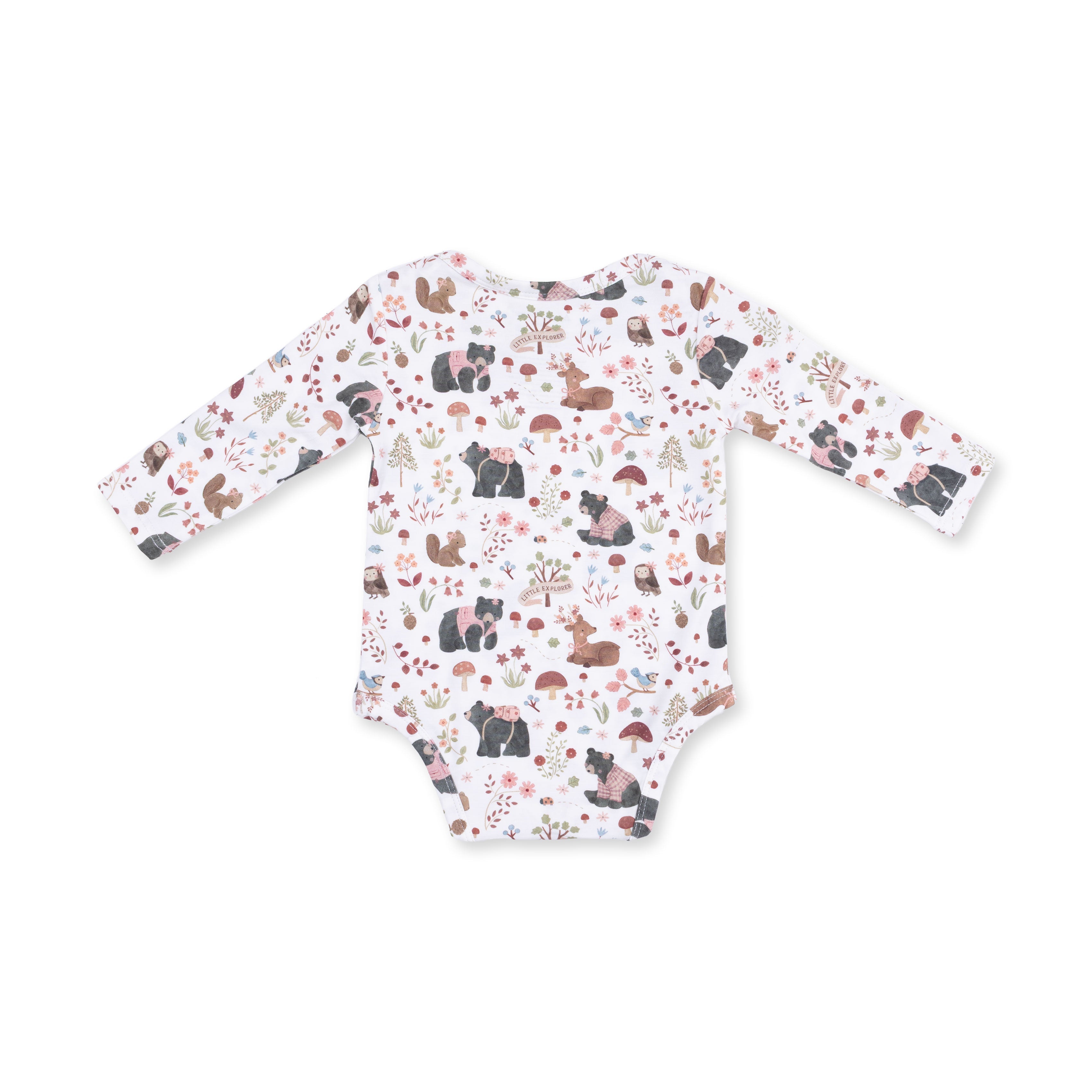 Southern Woodland Animals Pink - Long Sleeve Bodysuit