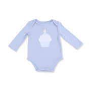 Birthday - First Birthday Blue Long Sleeve Bodysuit