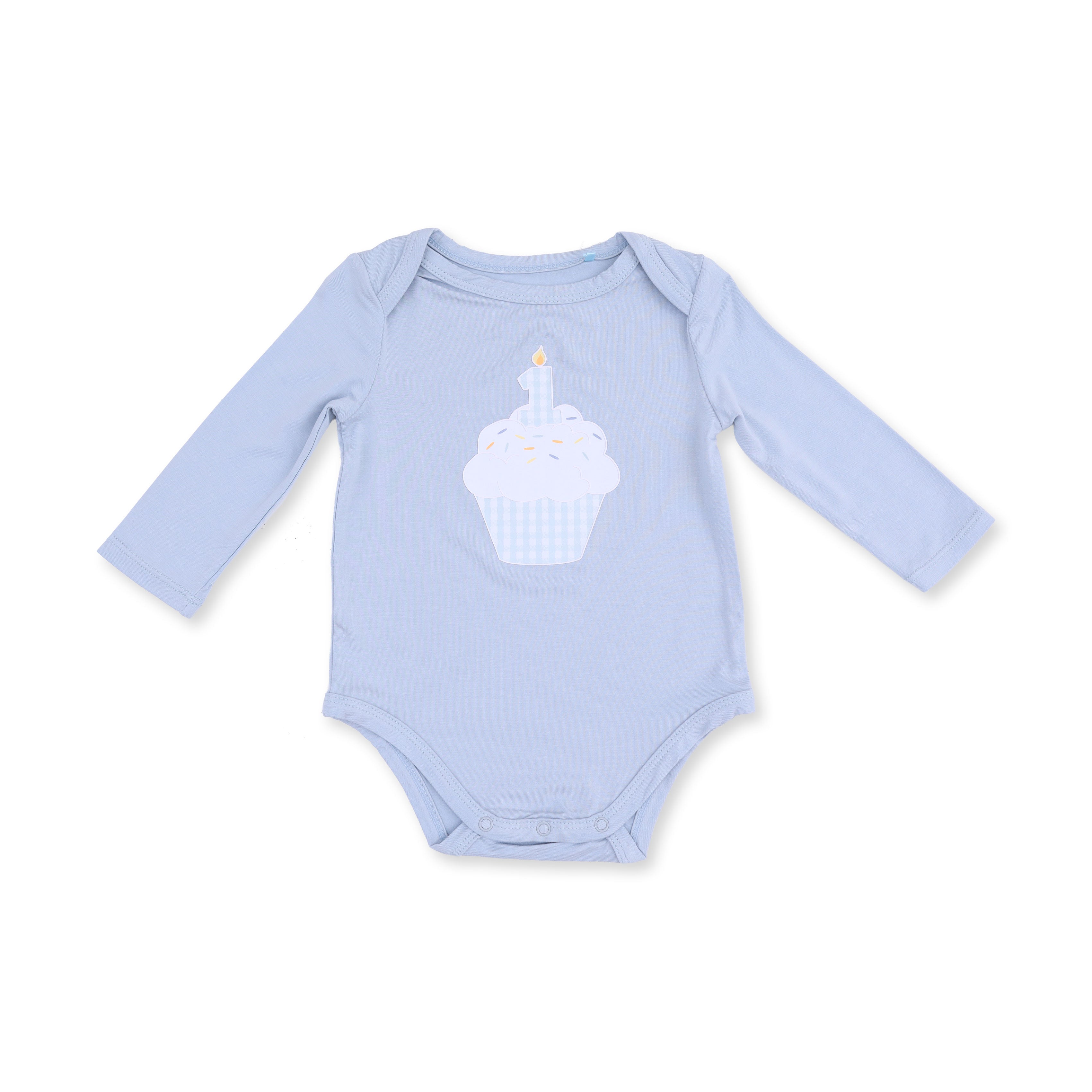 Birthday - First Birthday Blue Long Sleeve Bodysuit