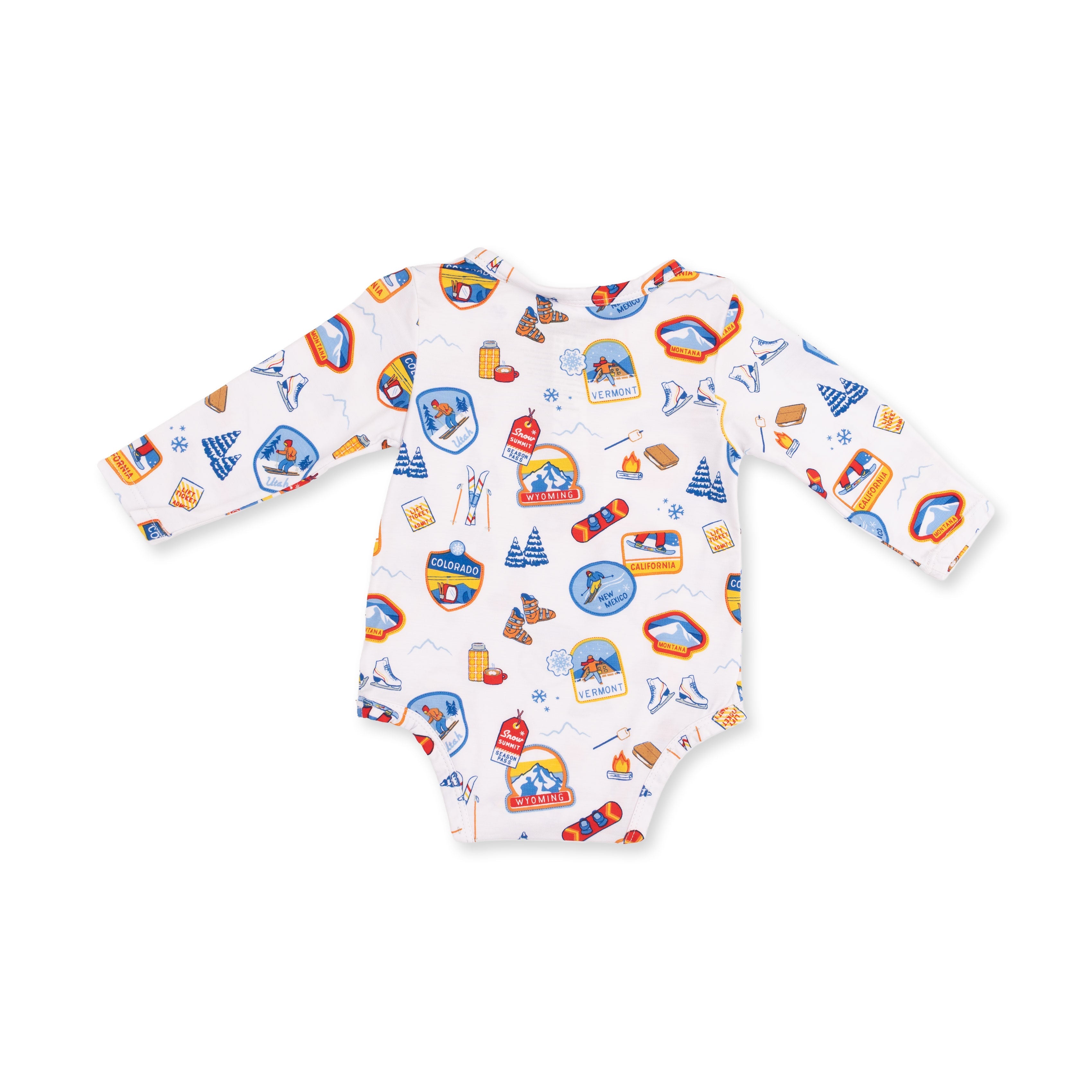 Vintage Ski Patches - Henley Bodysuit