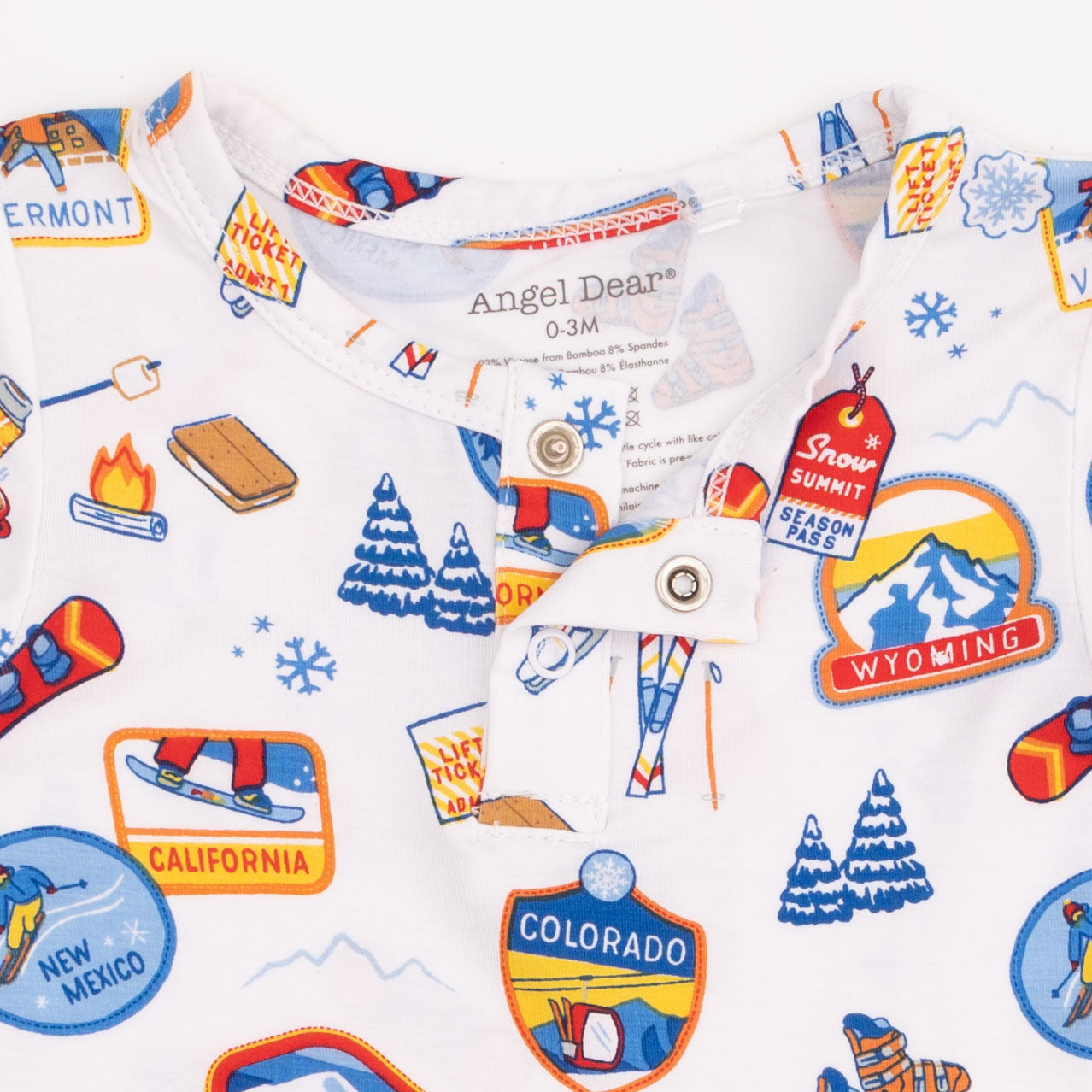 Vintage Ski Patches - Henley Bodysuit