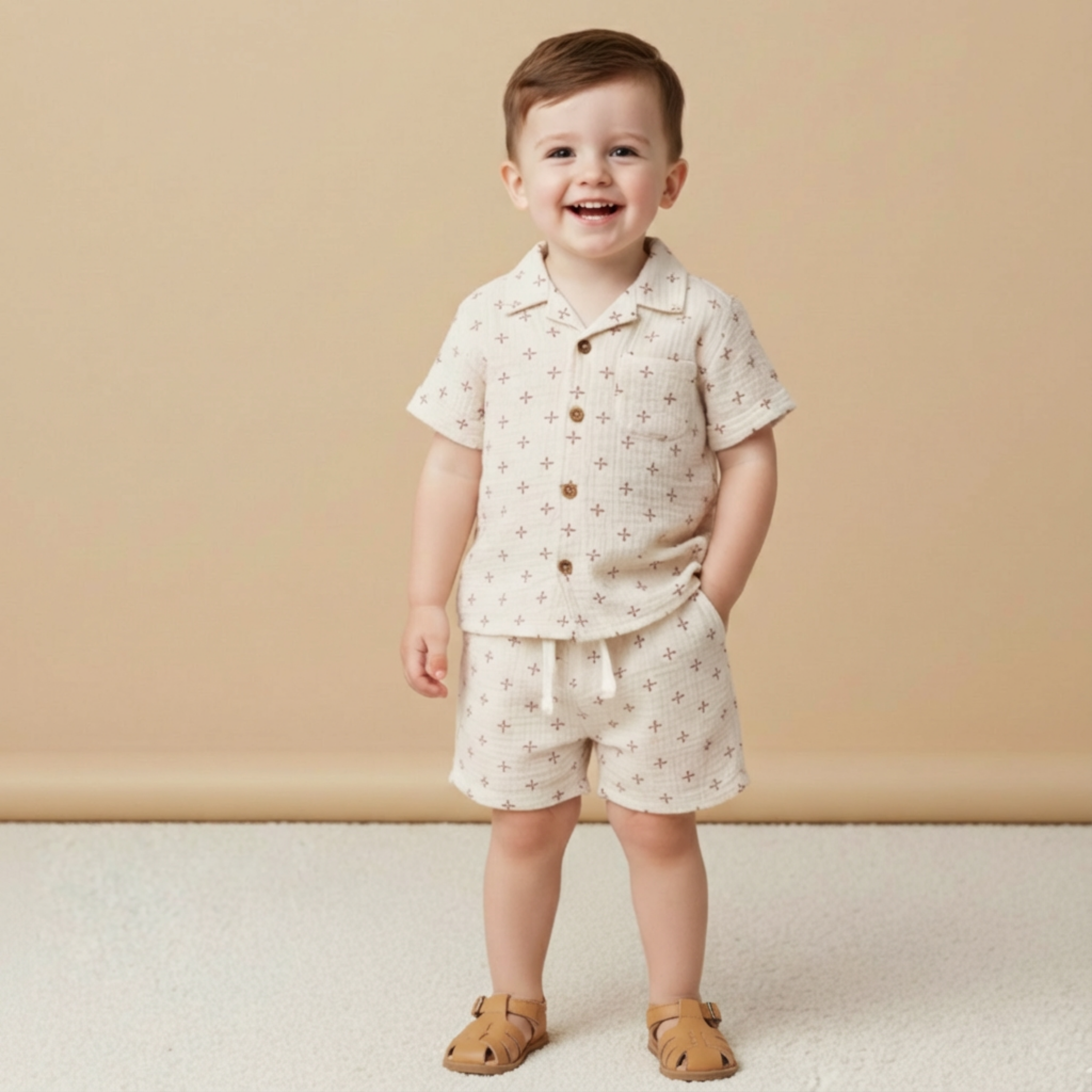 Organic Shirt & Shorts Set - Cross