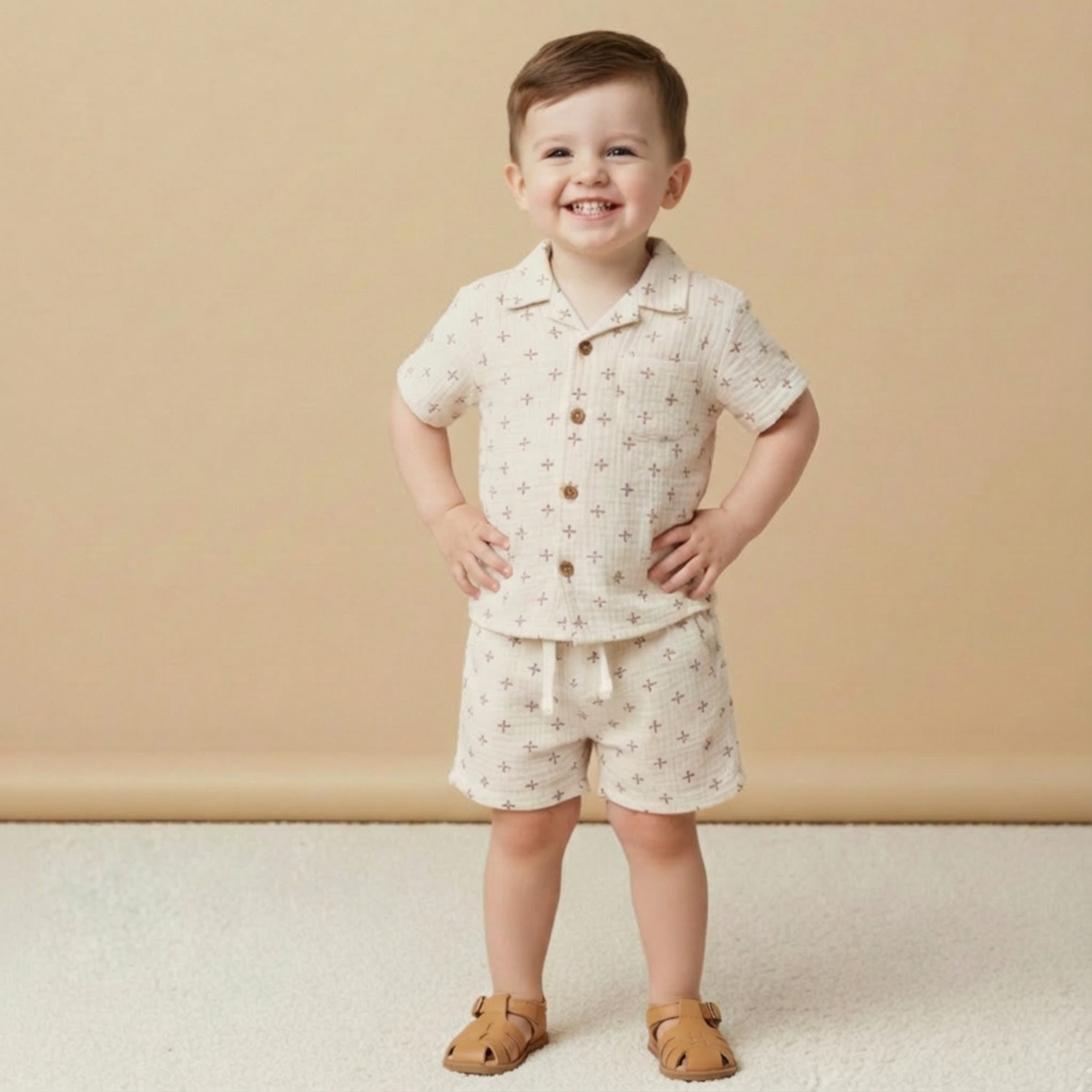 Organic Shirt & Shorts Set - Cross