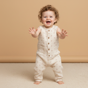 Organic Buttoned Jumpsuit - Cross