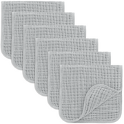 Muslin Burp Cloths in Heather Blue