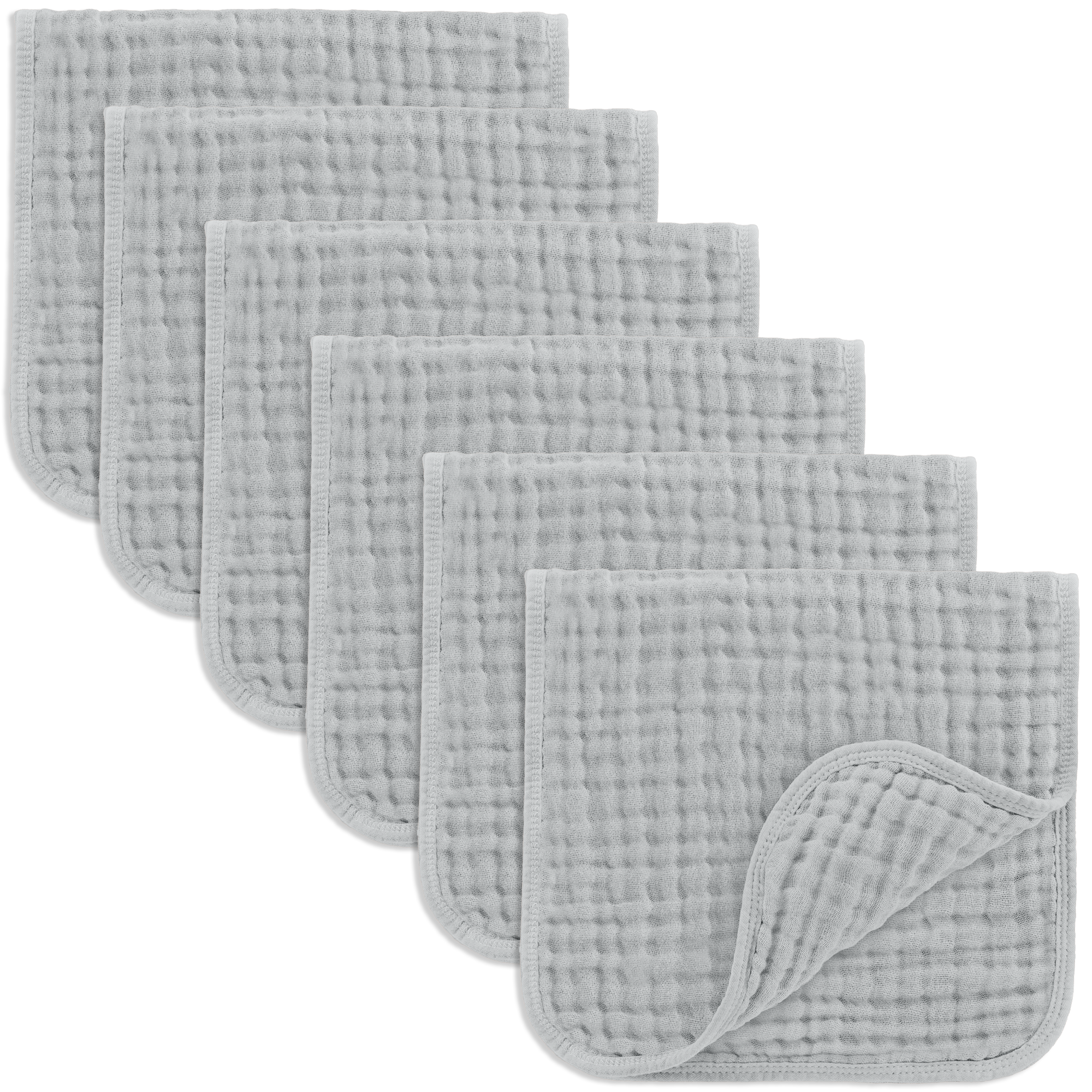 Muslin Burp Cloths in Heather Blue