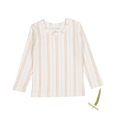 The Printed Long Sleeve Tee - Rose Stripe