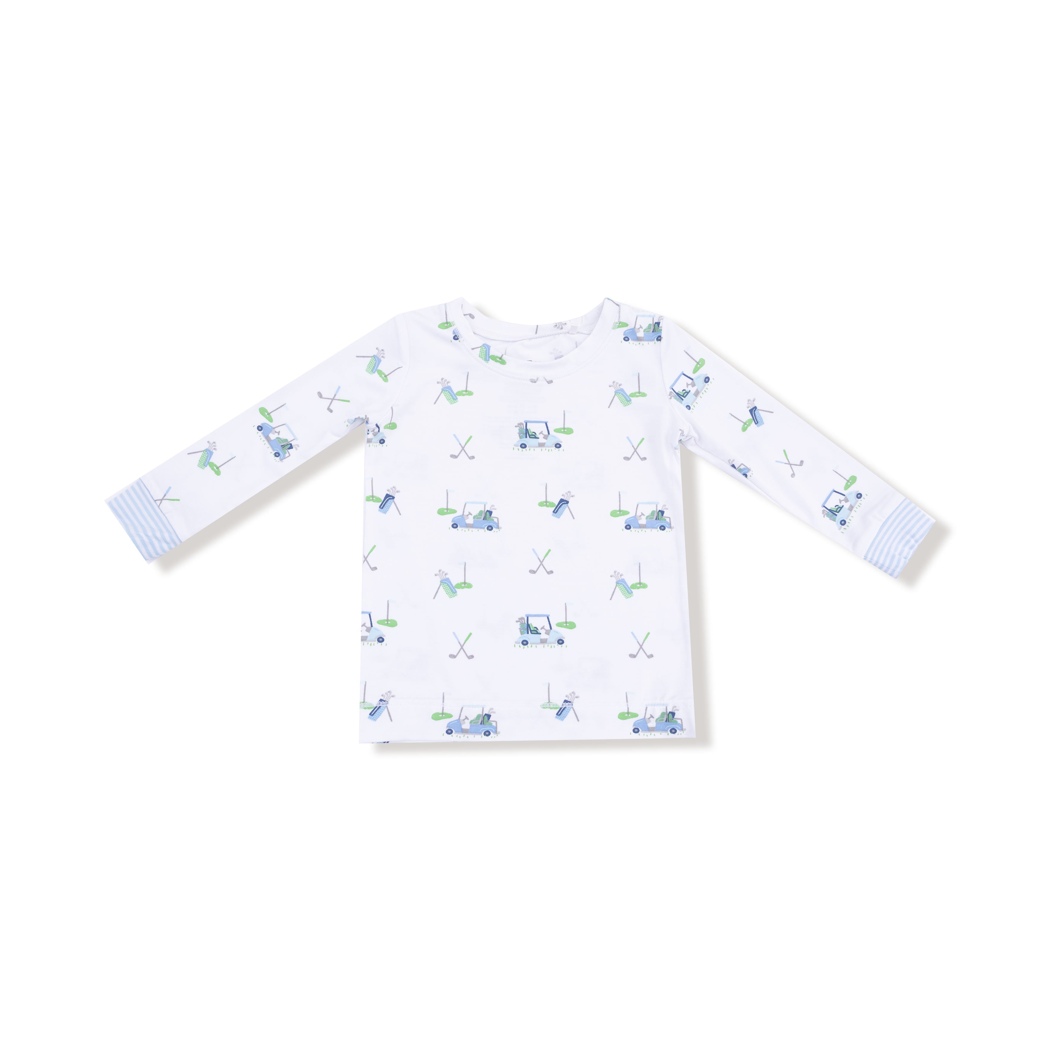 Baby Golf Carts - Blue - Long Sleeve Loungewear Set