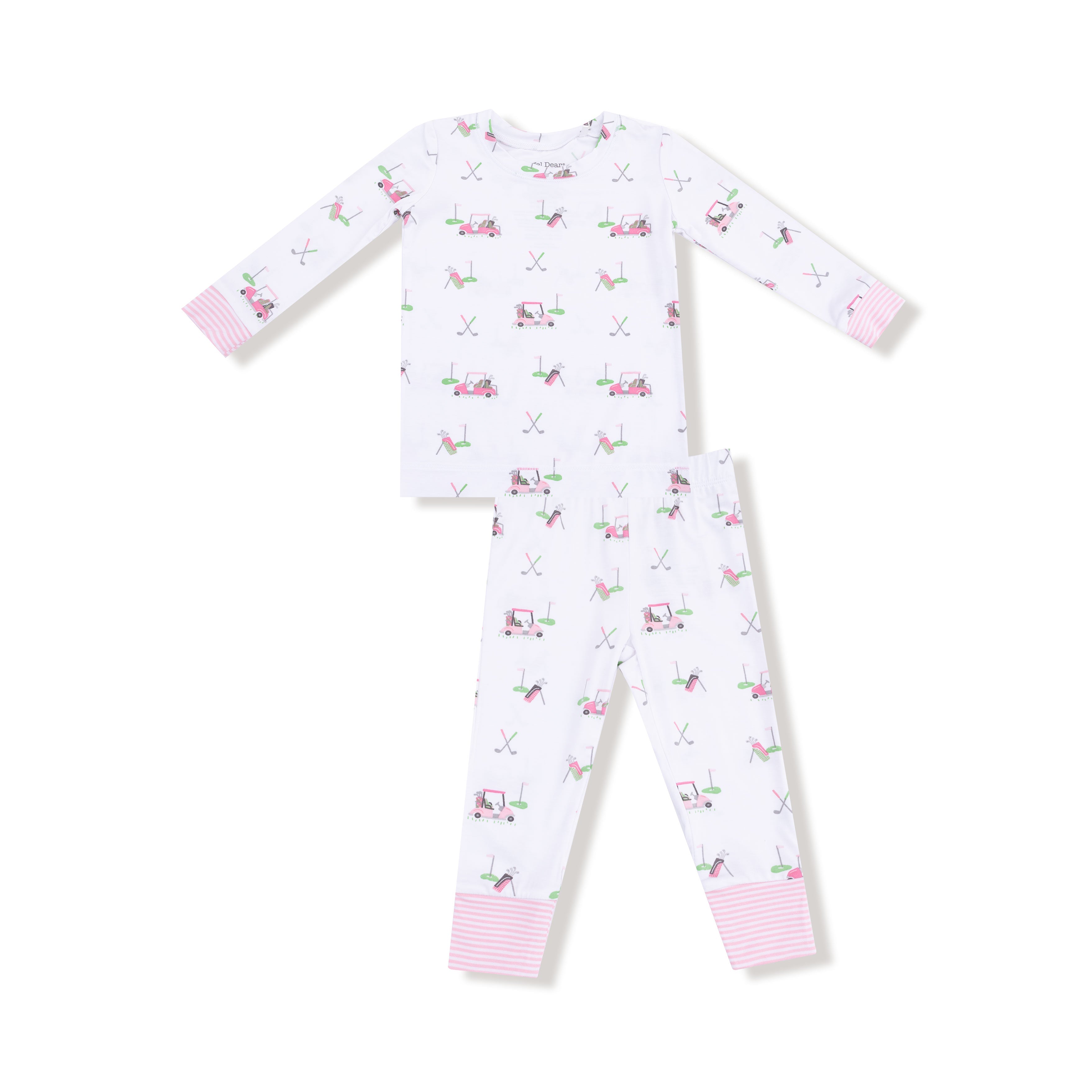 Baby Golf Carts - Pink - Long Sleeve Loungewear Set