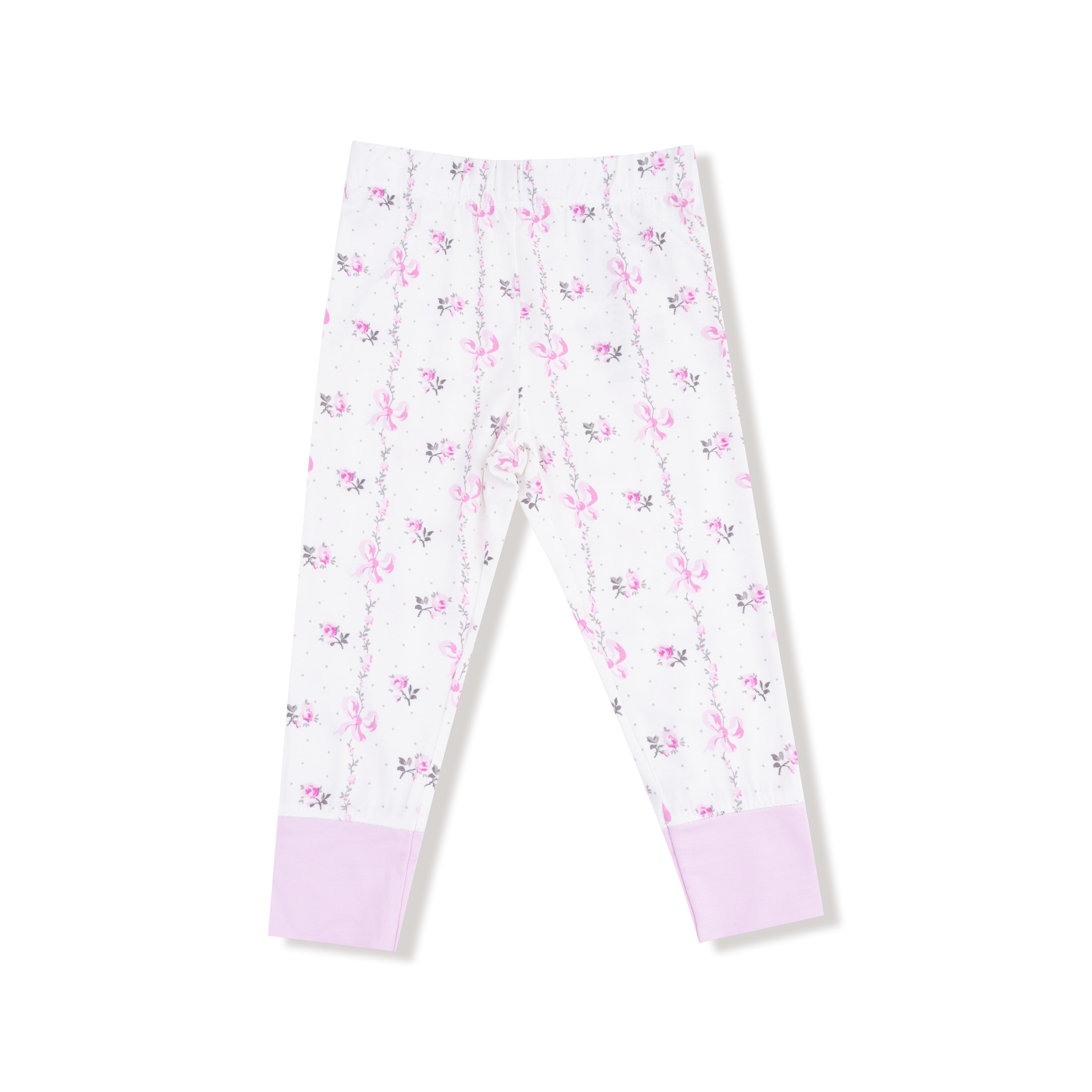 Dainty Buds and Bows Stripe - Long Sleeve Loungewear Set