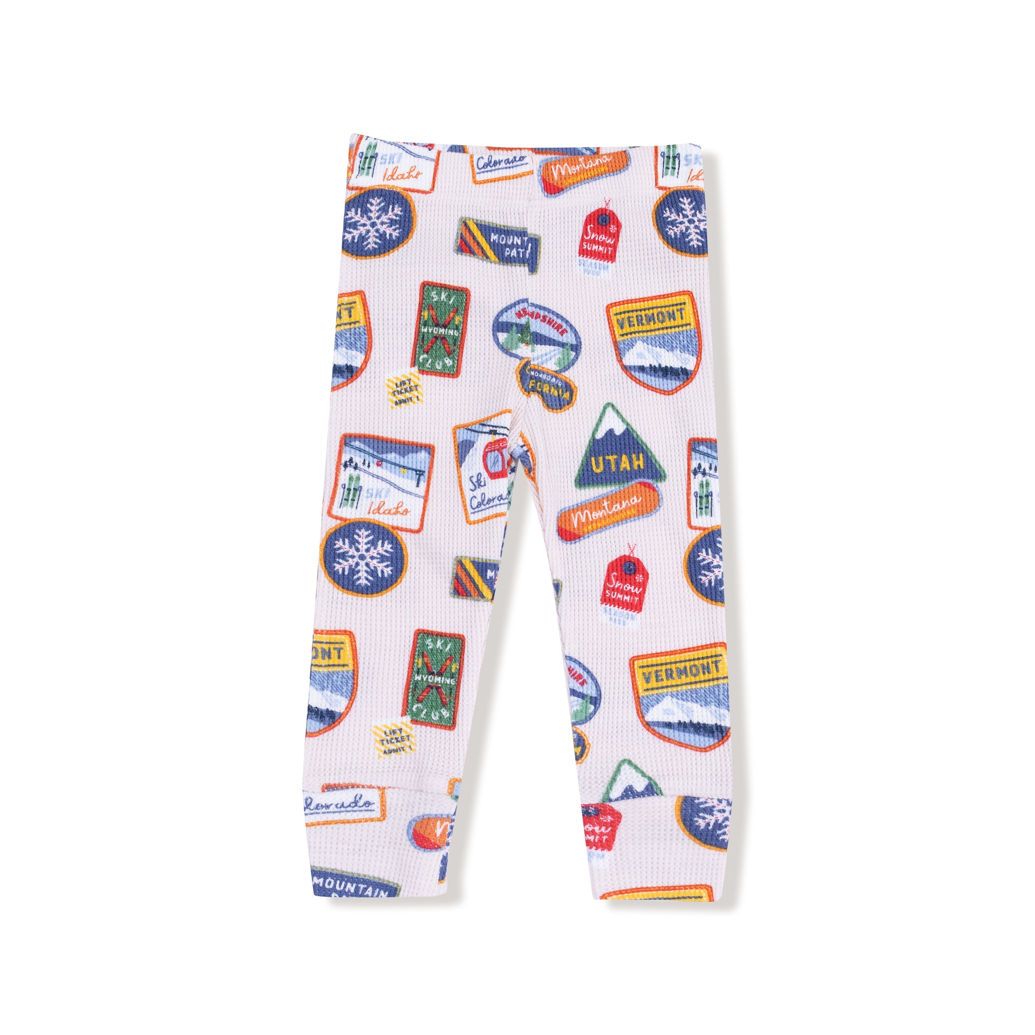 Vintage State Snow Sport Patches - Long Sleeve Loungewear Set