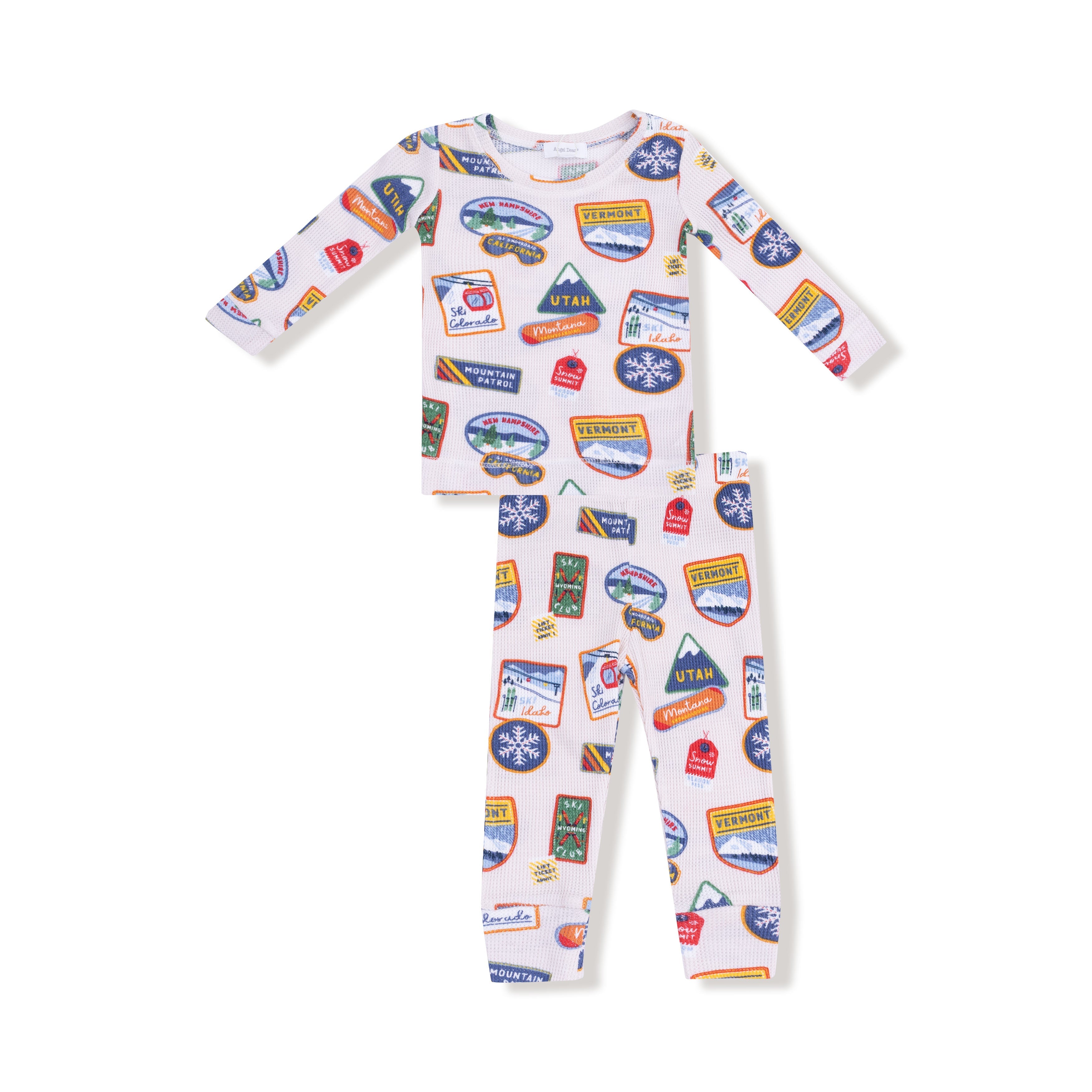 Vintage State Snow Sport Patches - Long Sleeve Loungewear Set