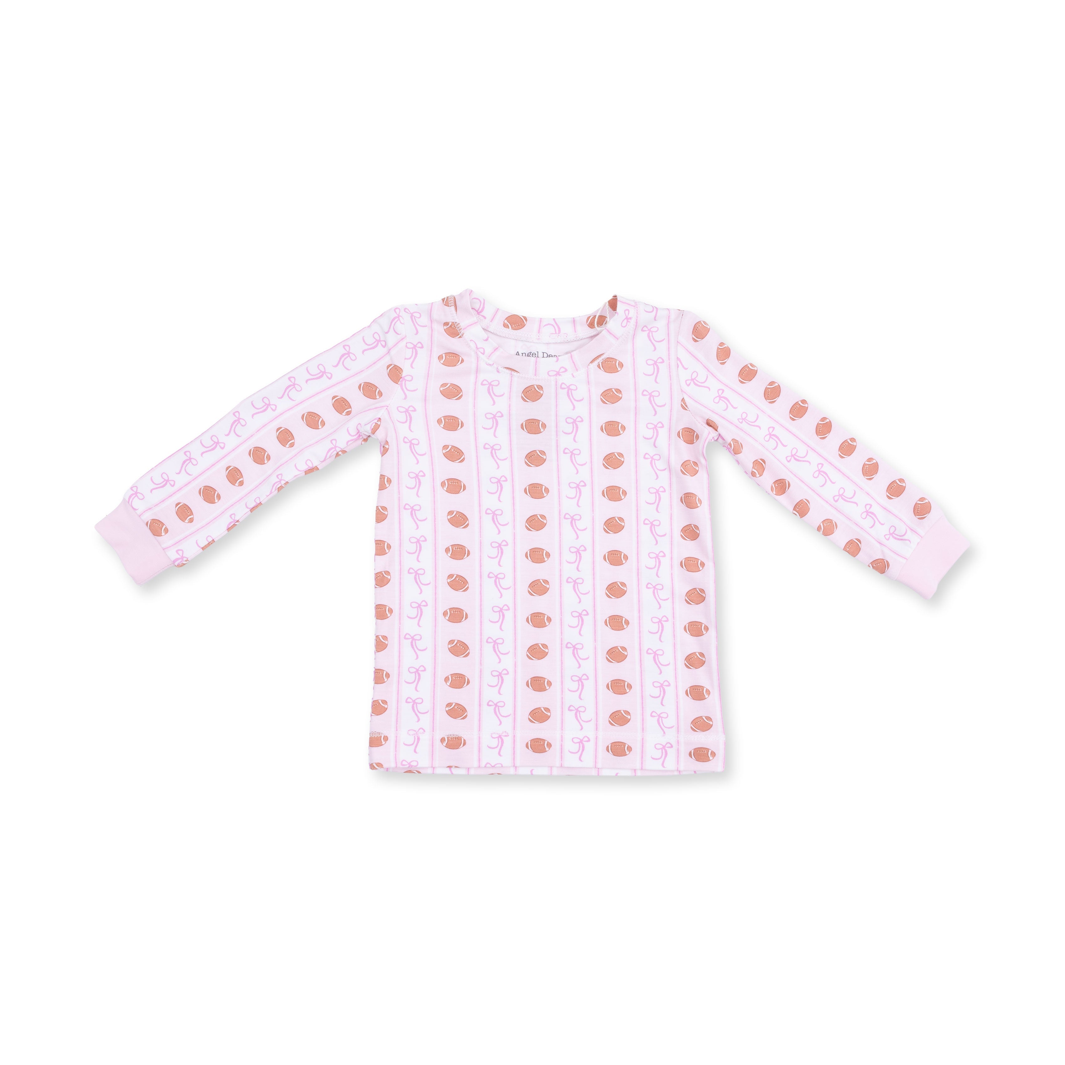Football Bow Stripe - Long Sleeve Loungewear Set