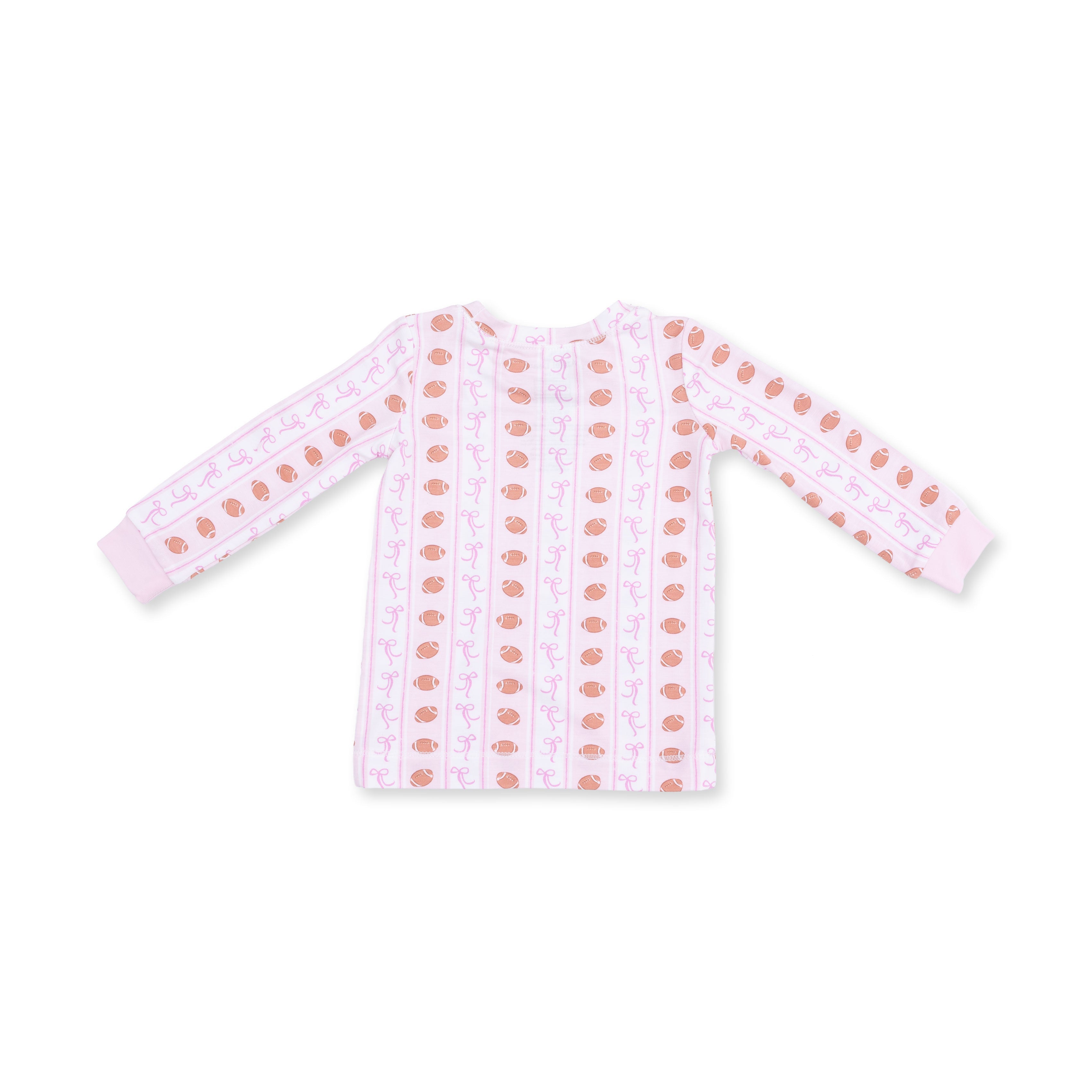 Football Bow Stripe - Long Sleeve Loungewear Set