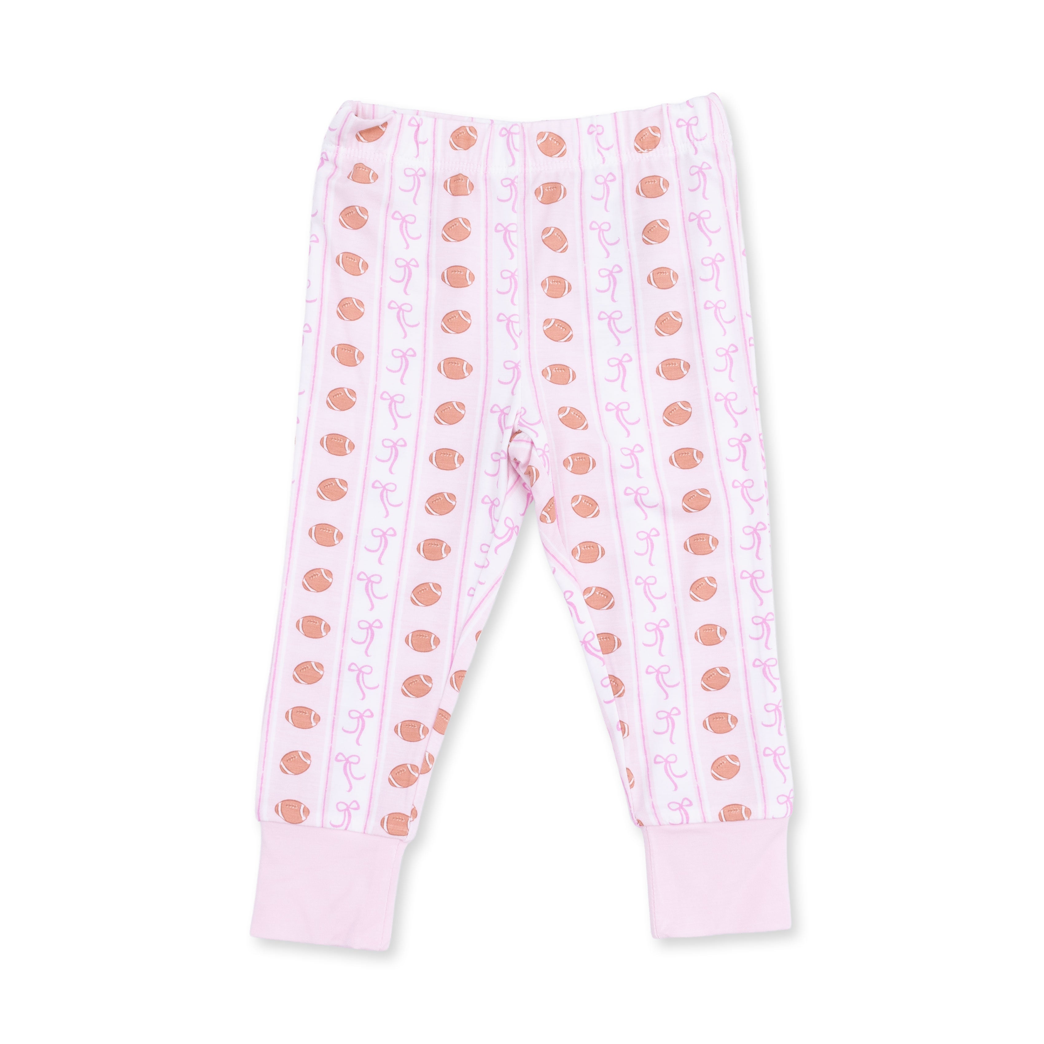 Football Bow Stripe - Long Sleeve Loungewear Set
