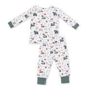 Southern Woodland Animals Green - Long Sleeve Loungewear Set