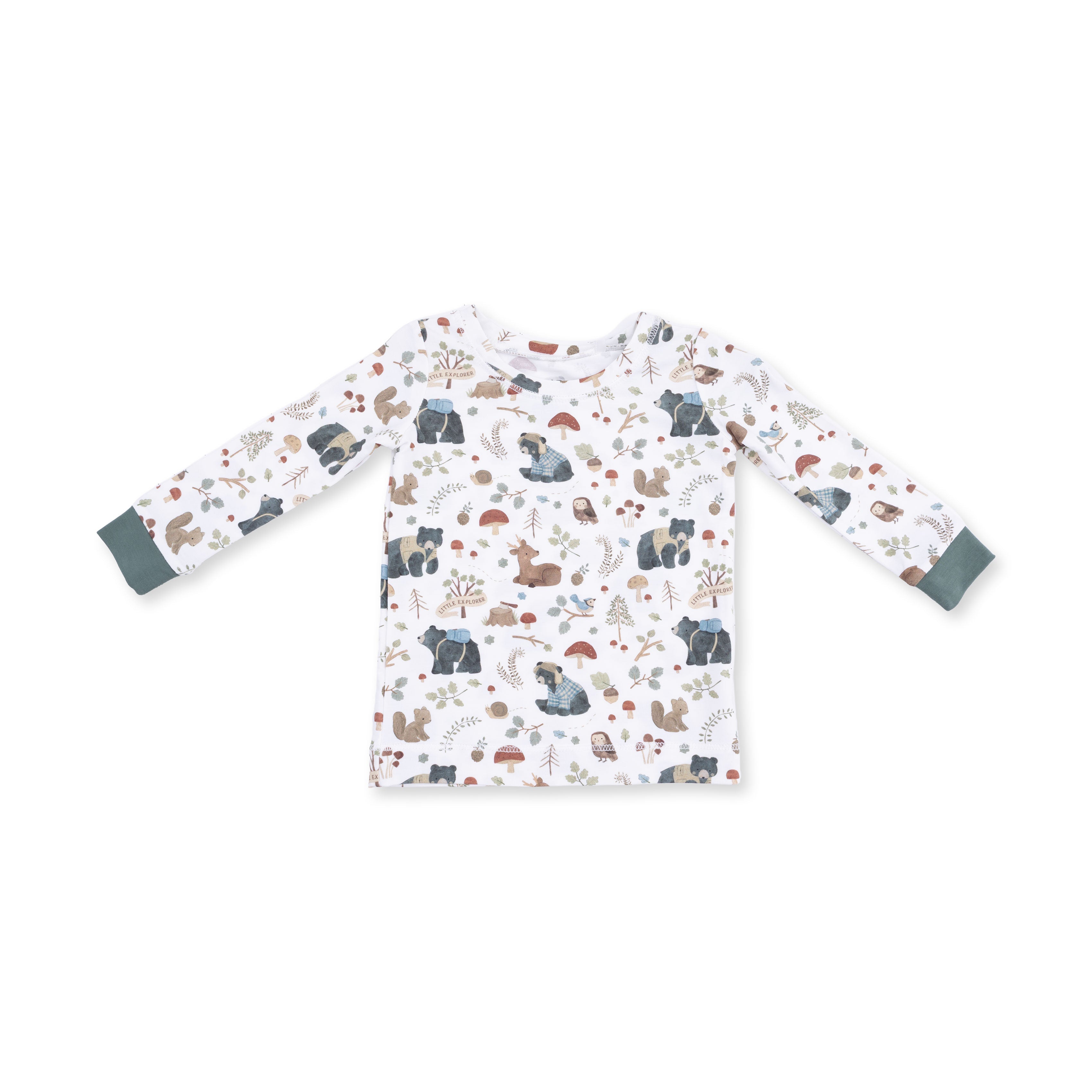 Southern Woodland Animals Green - Long Sleeve Loungewear Set