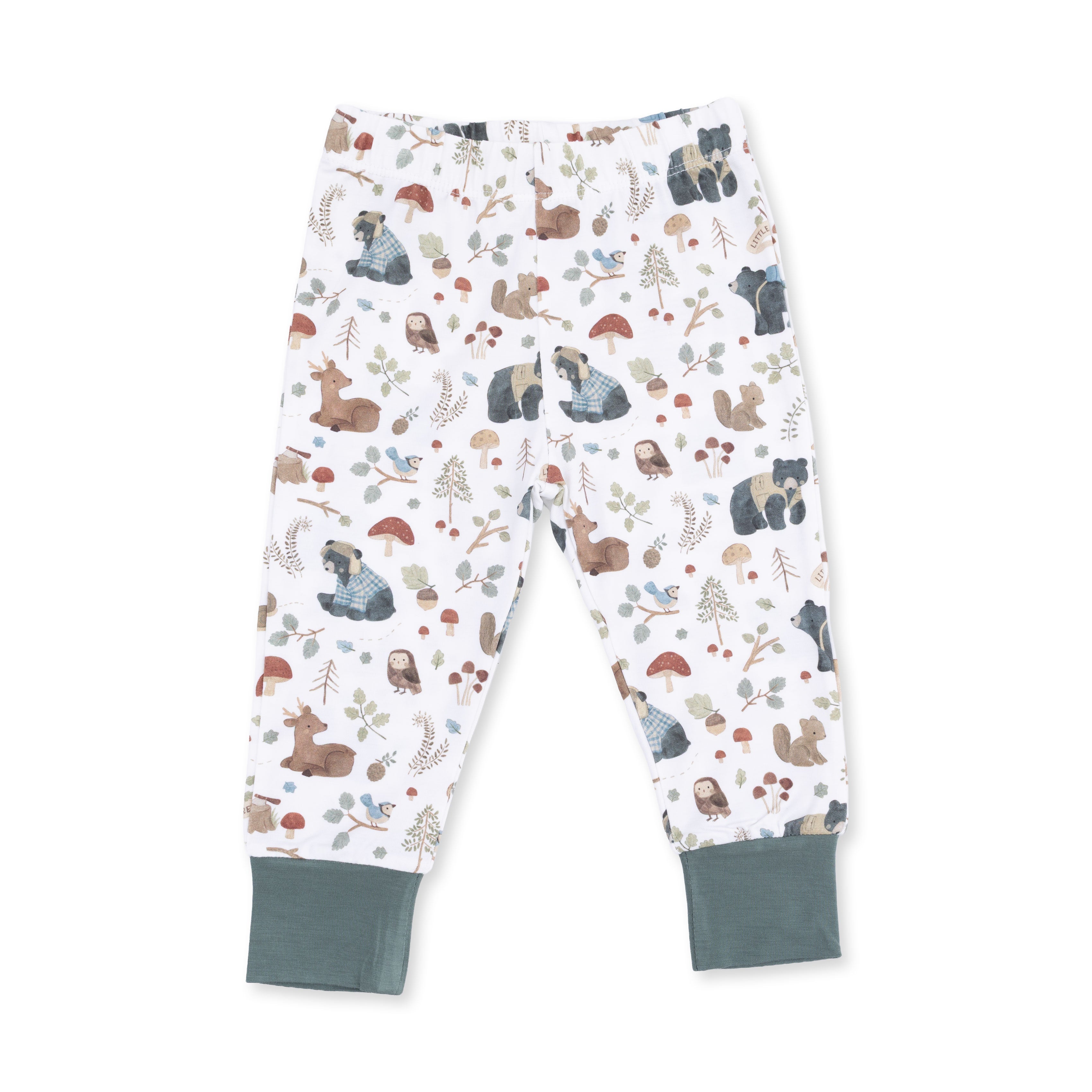 Southern Woodland Animals Green - Long Sleeve Loungewear Set