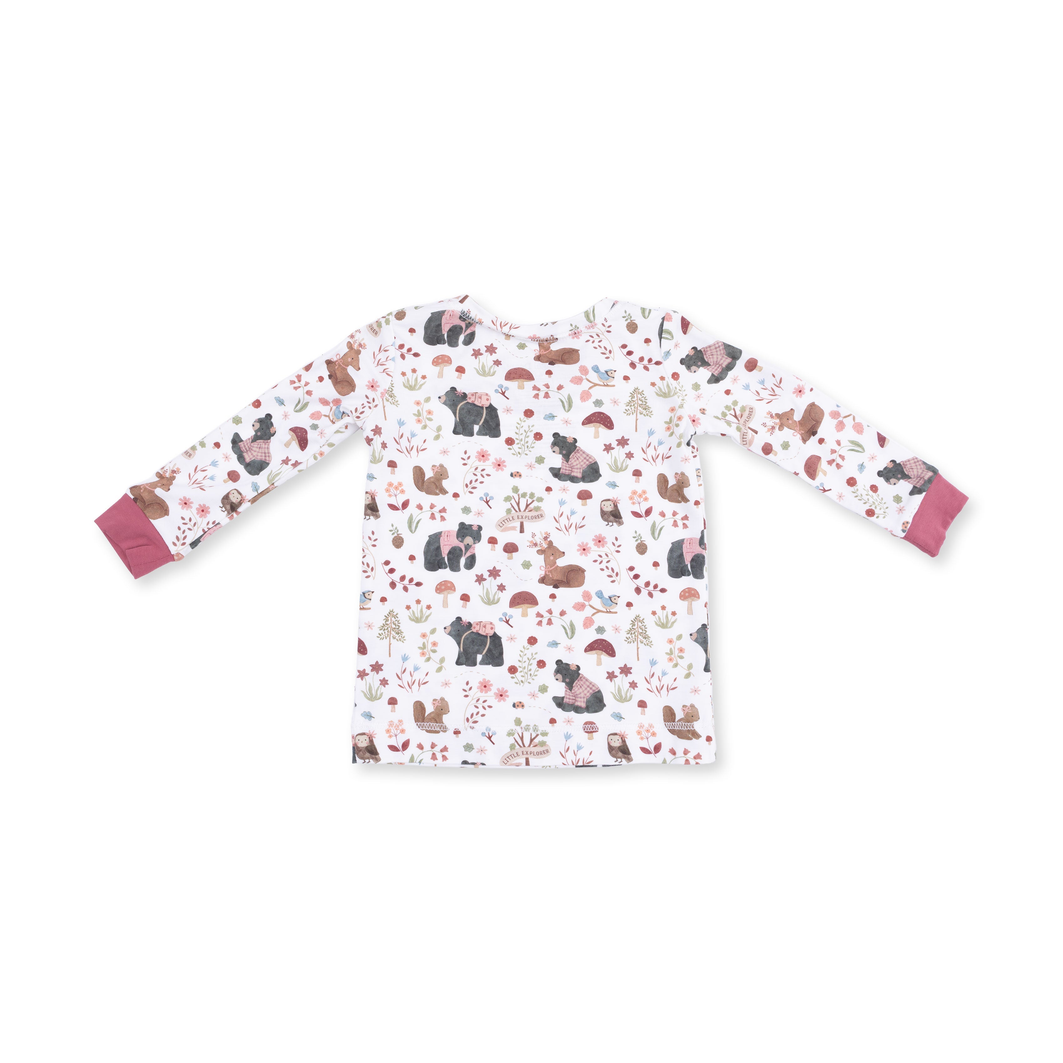 Southern Woodland Animals Pink - Long Sleeve Loungewear Set