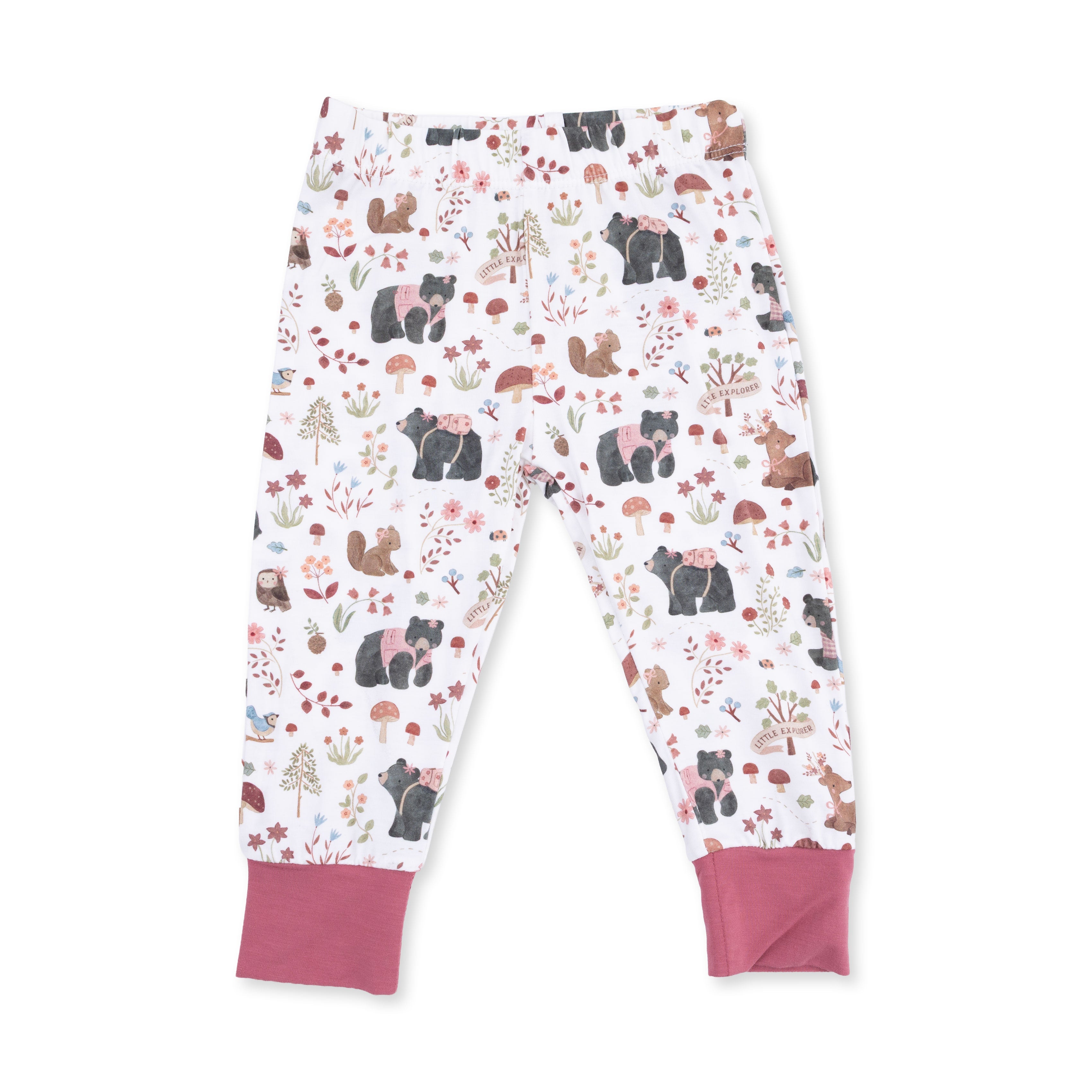 Southern Woodland Animals Pink - Long Sleeve Loungewear Set
