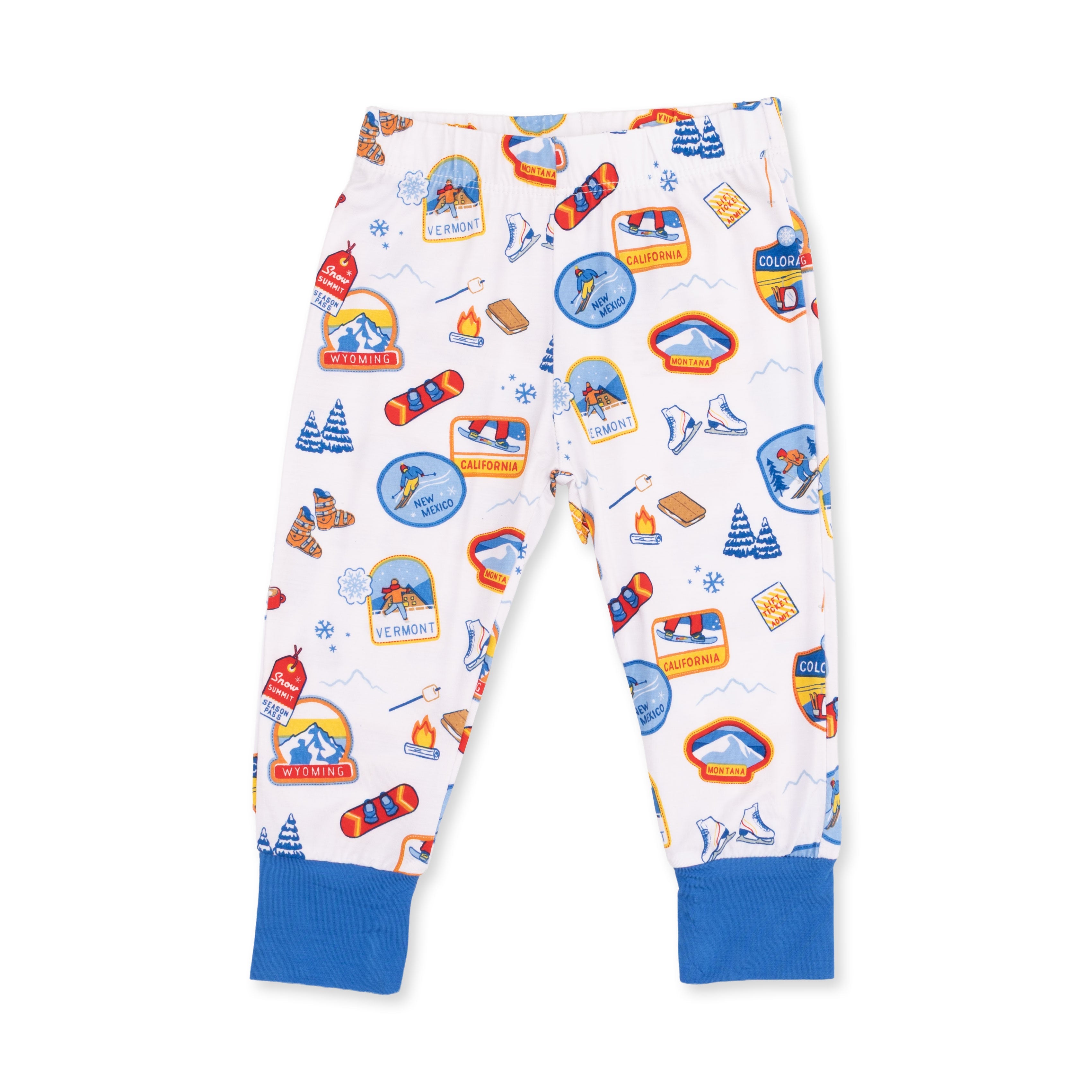 Vintage Ski Patches - Long Sleeve Loungewear Set