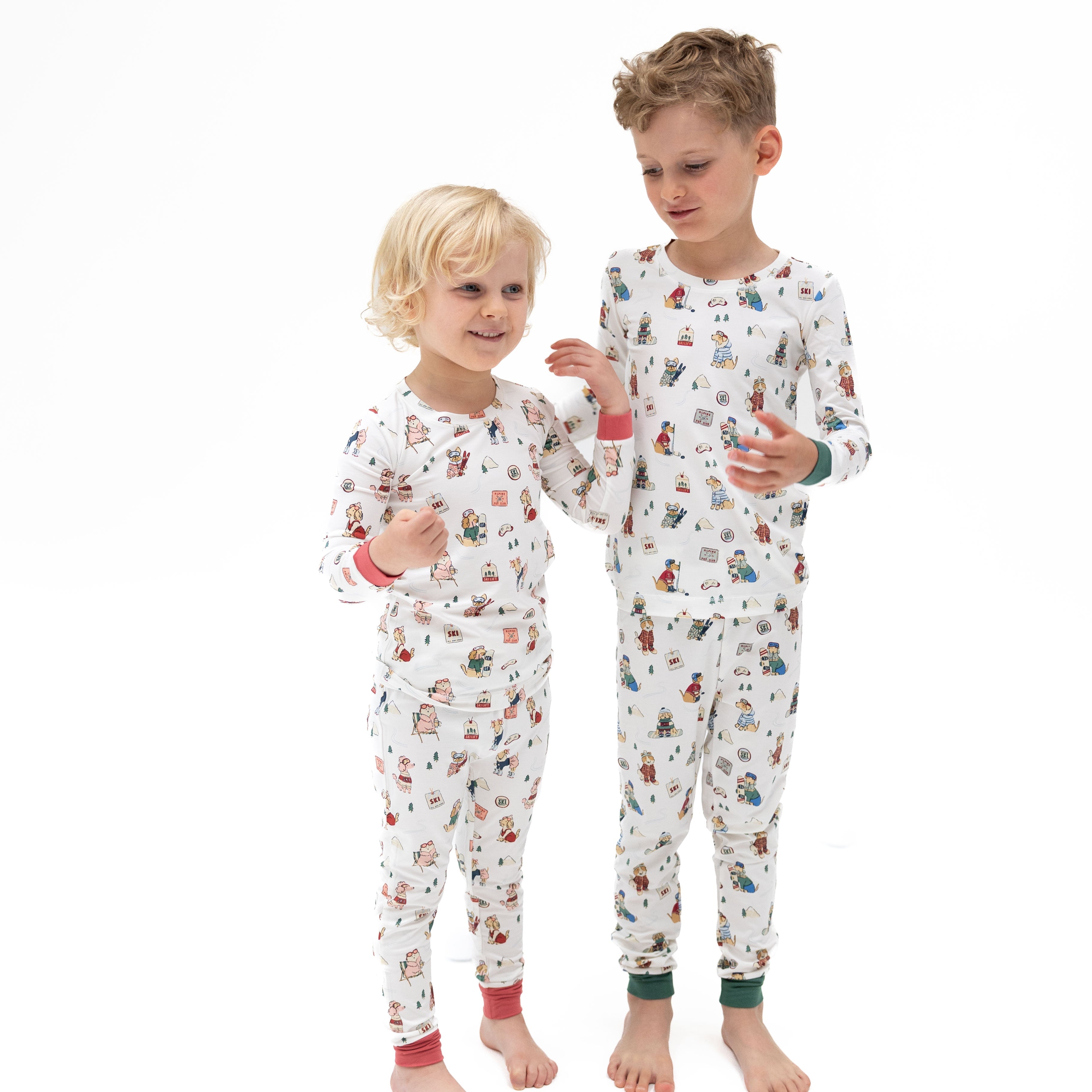 Winter Sports Dogs Pink - Long Sleeve Loungewear Set