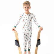 Winter Sports Dogs Green - Long Sleeve Loungewear Set