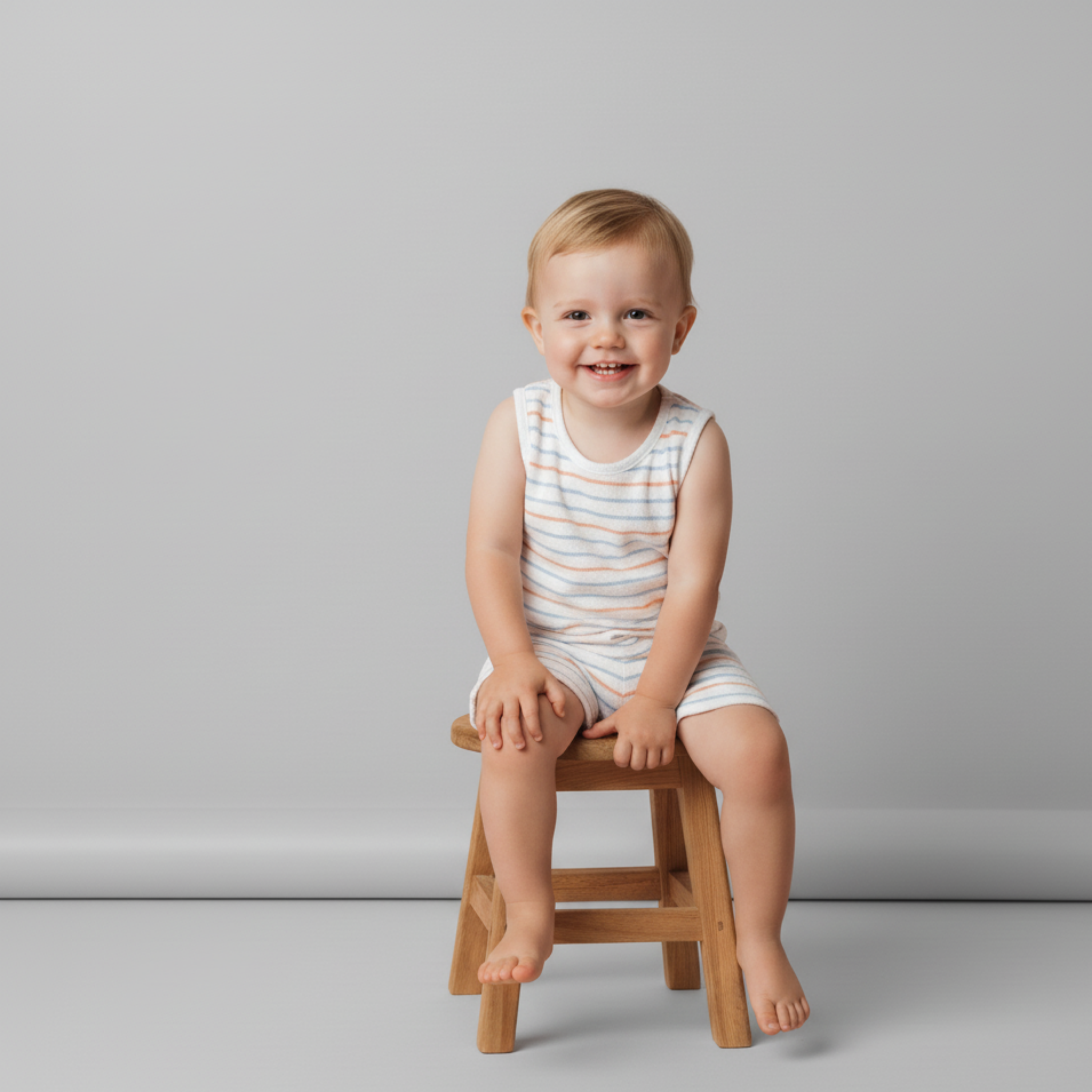Organic Sleeveless Tee & Shorts Set - Cabana Stripes
