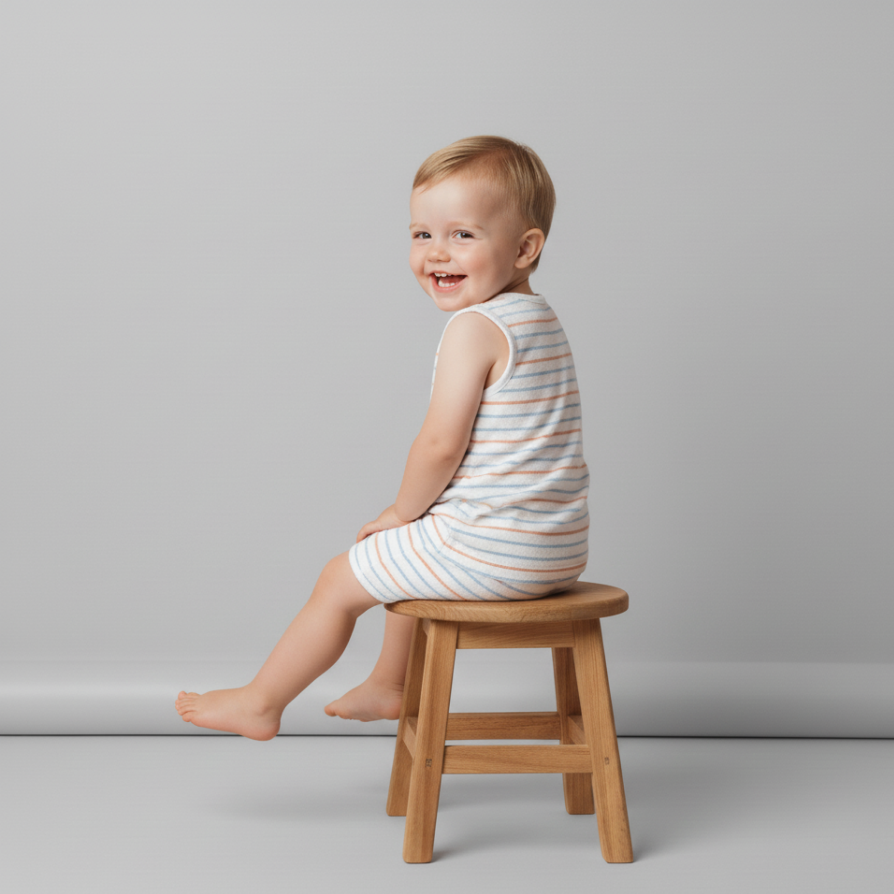 Organic Sleeveless Tee & Shorts Set - Cabana Stripes