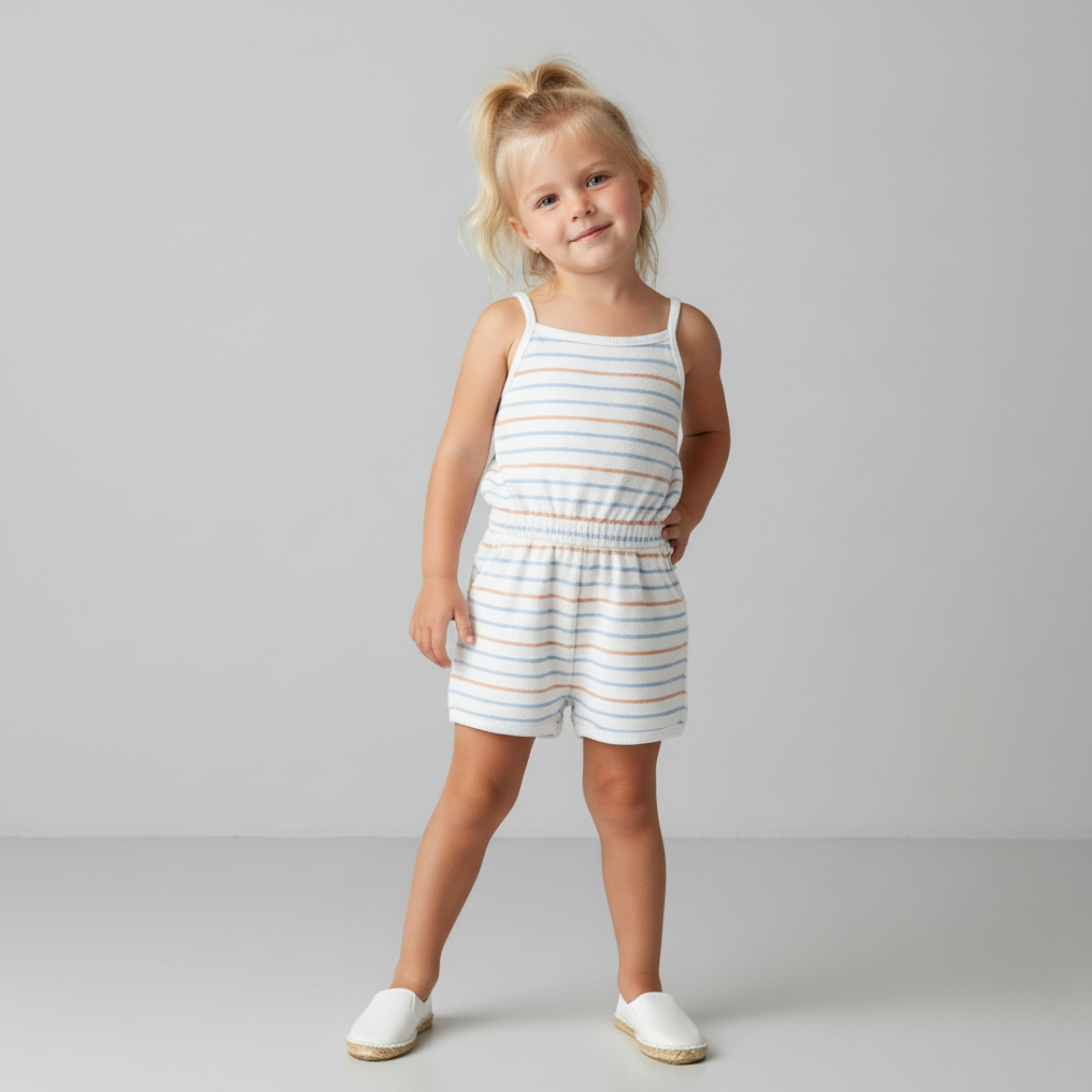 Organic Tank Romper - Cabana Stripes