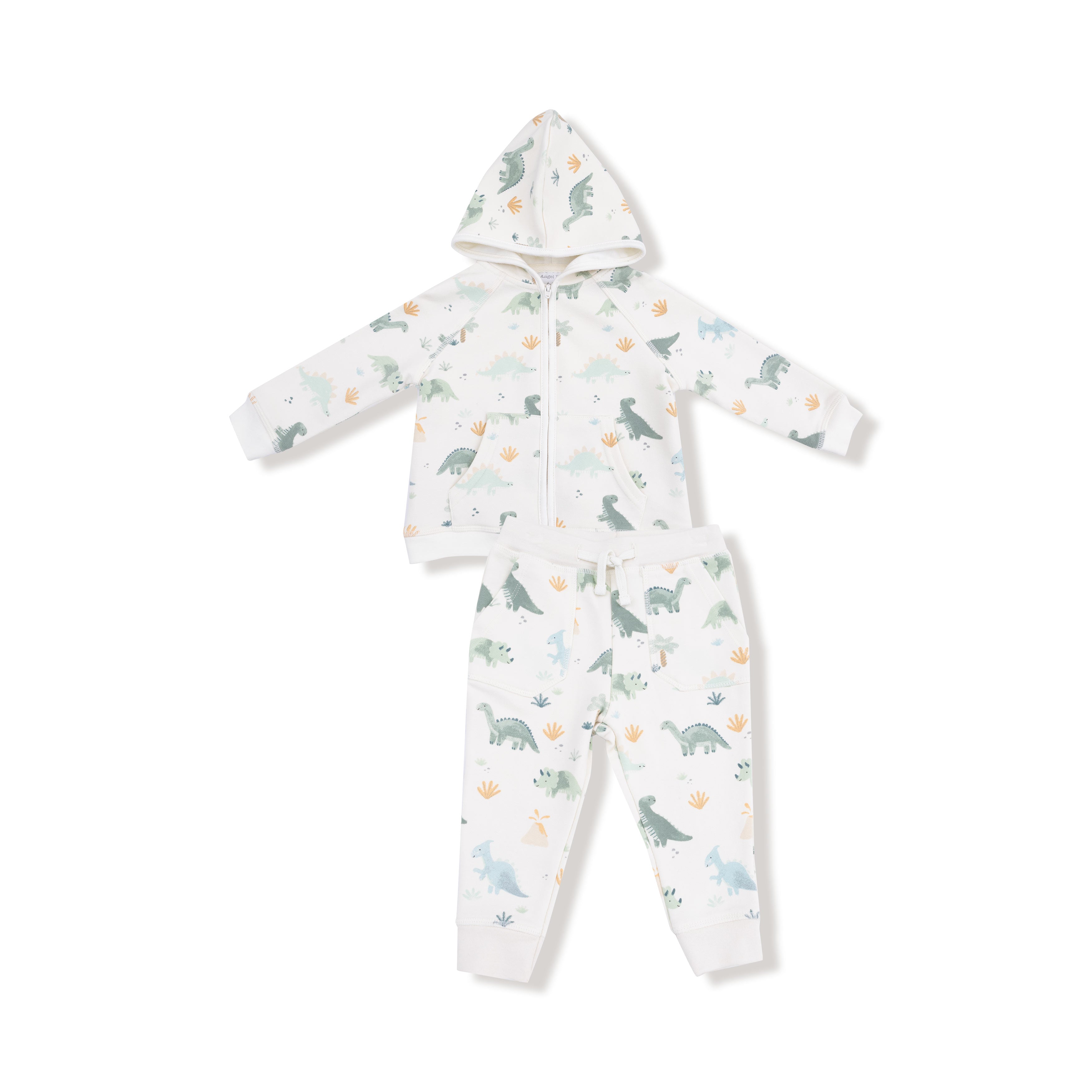 Soft Dinos - Green - Zip Hoodie and Jogger Set