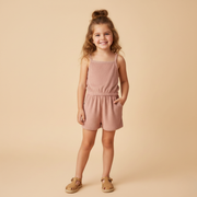 Organic Tank Romper - Clay