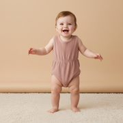 Organic Clinch Romper - Clay